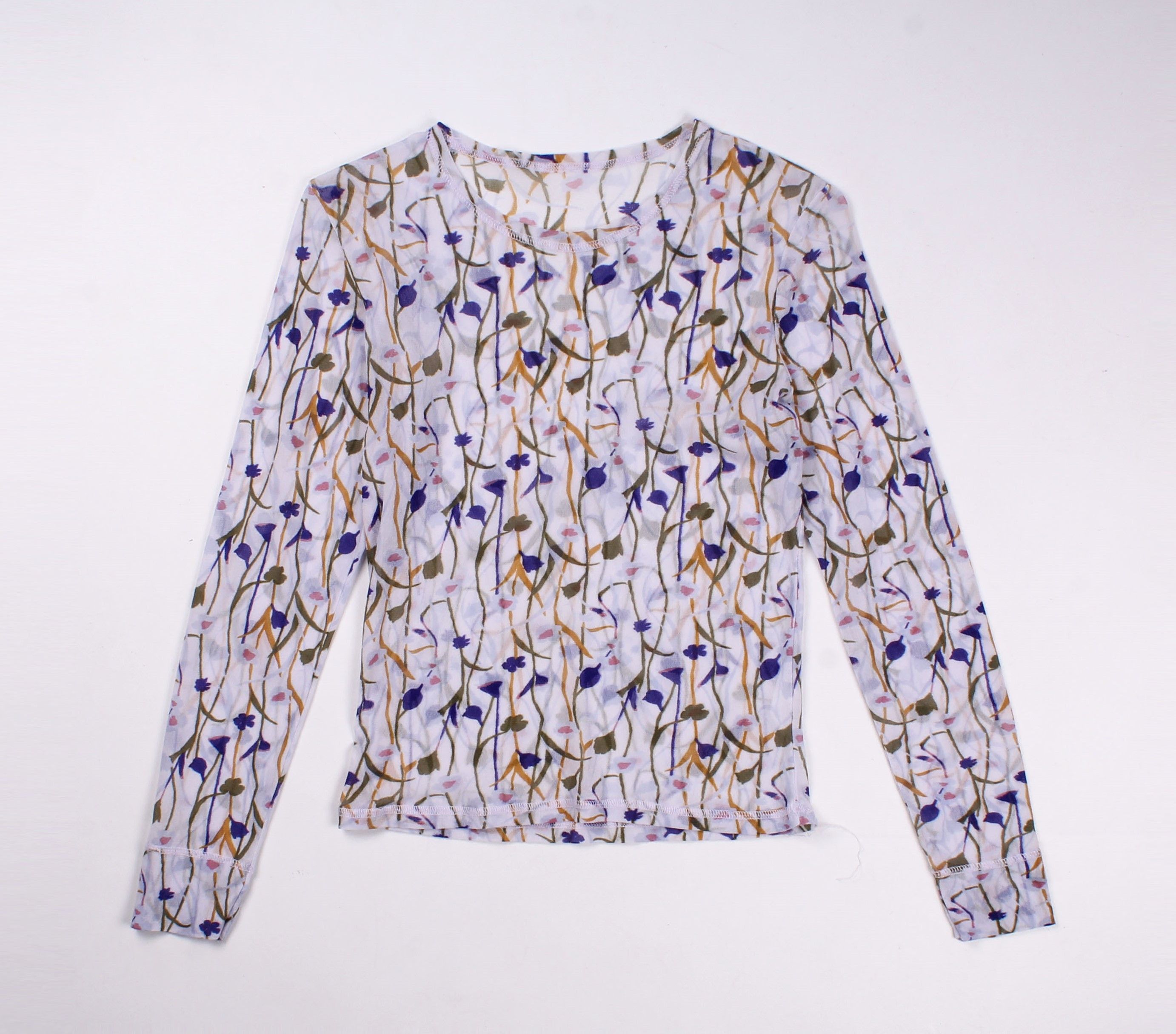 Vintage Vintage Mesh Floral Long Sleeve Light Top Size S / US 4 / IT 40 - 4 Thumbnail