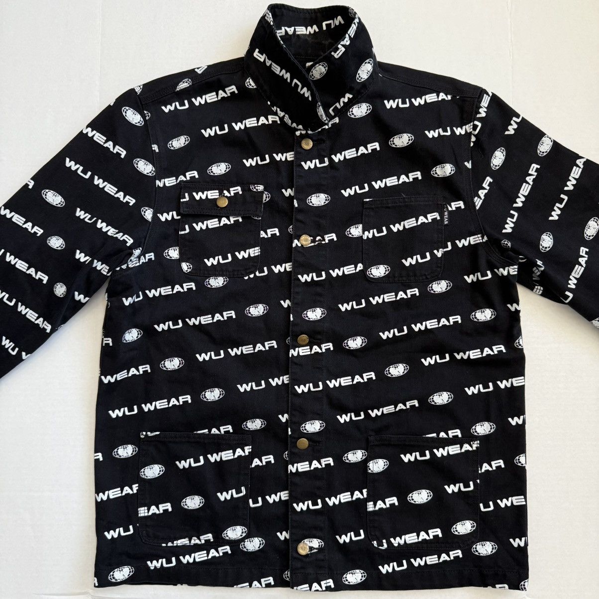 Wu-Tang Clan 🔴Wu-Wear Denim Jacket Size XL Wu-Tang Black Rare Rza Gza Size US XL / EU 56 / 4 - 1 Thumbnail