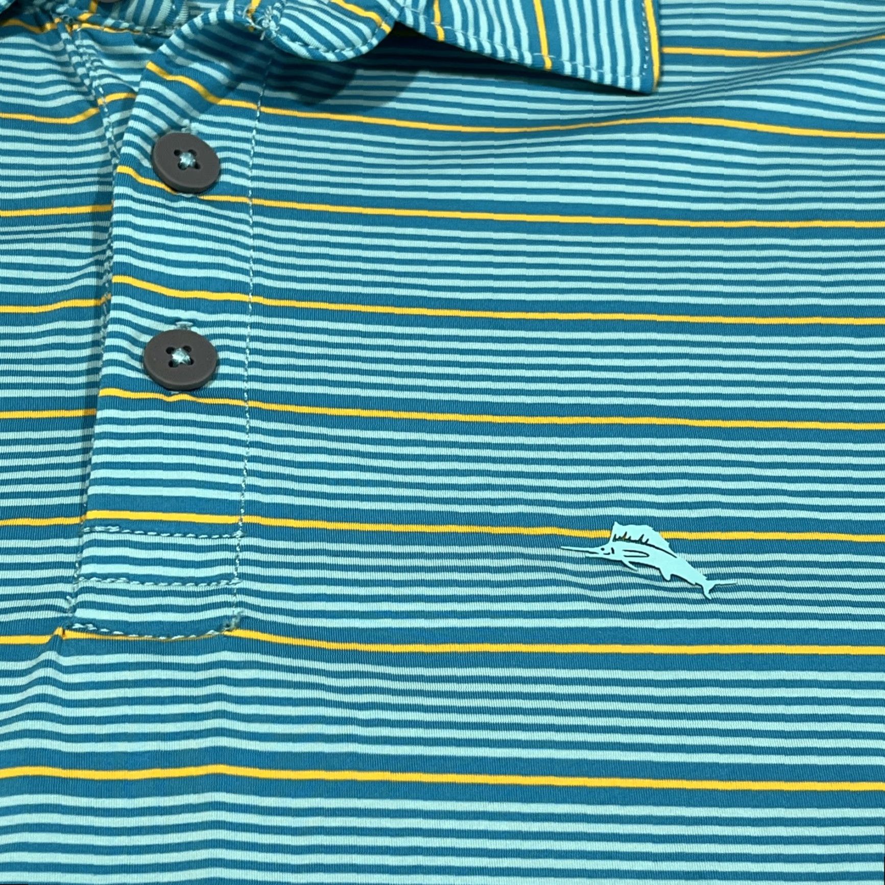 Tommy Bahama Tommy Bahama Shirt Mens Large Blue Striped Short Sleeve Light Island Zone Polo Size US L / EU 52-54 / 3 - 4 Thumbnail