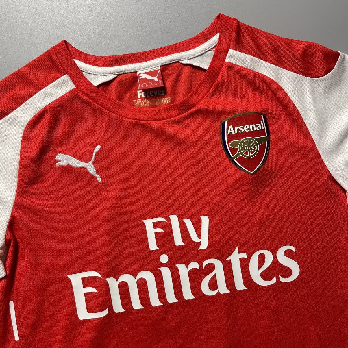 Puma × Vintage WOMENS ARSENAL PUMA 2014/2015 SOCCER HOME JERSEY #16 RAMSEY Size M / US 6-8 / IT 42-44 - 4 Thumbnail