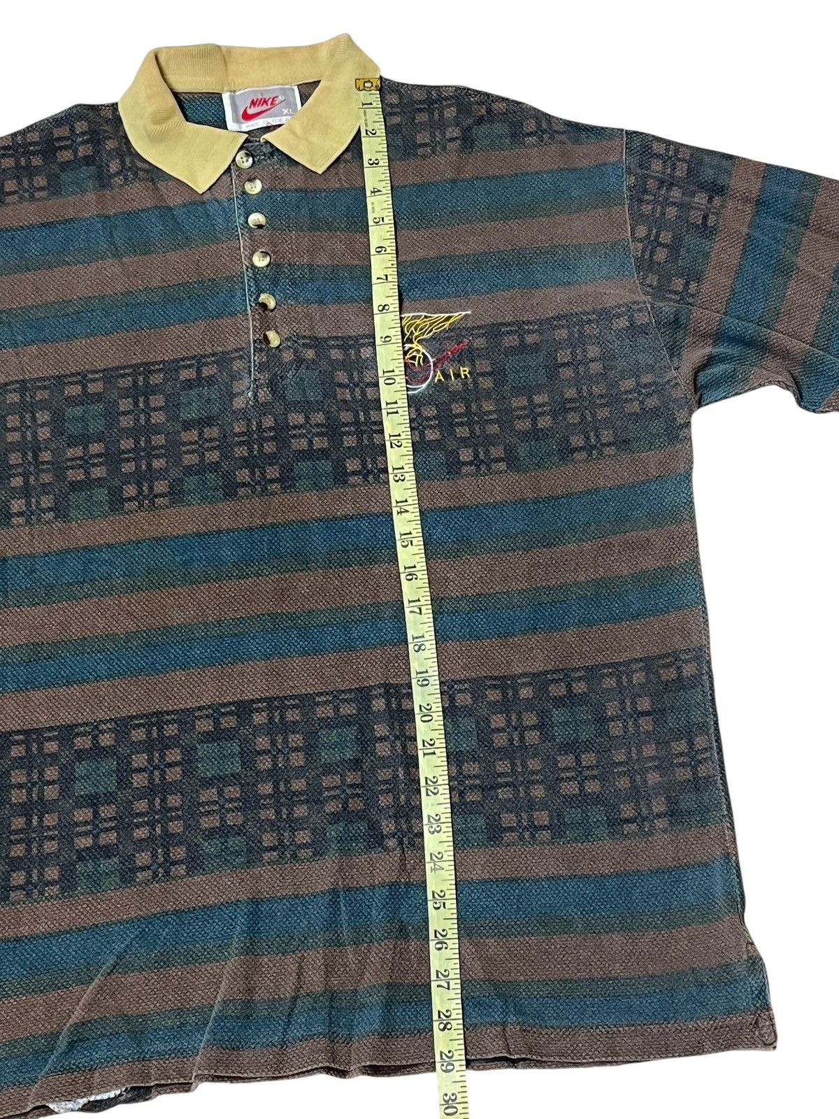 Nike Rare🔥Vintage 90s NIKE AIR striped gray tag rugby shirts Size US XL / EU 56 / 4 - 13 Thumbnail