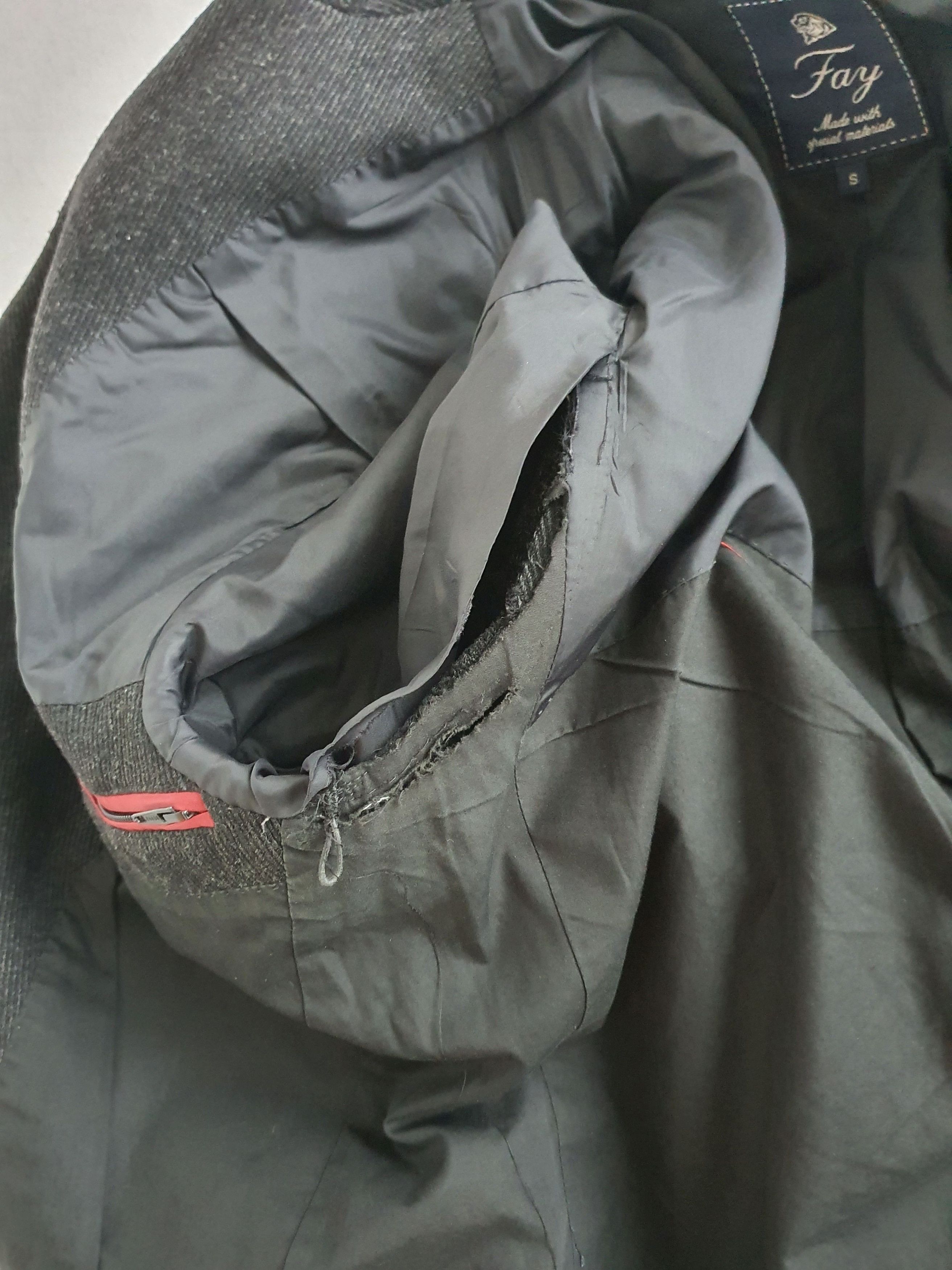 Fay Tailored (Double) Coat Overcoat - Gray Twill Weave - Sz S Size US S / EU 44-46 / 1 - 10 Thumbnail