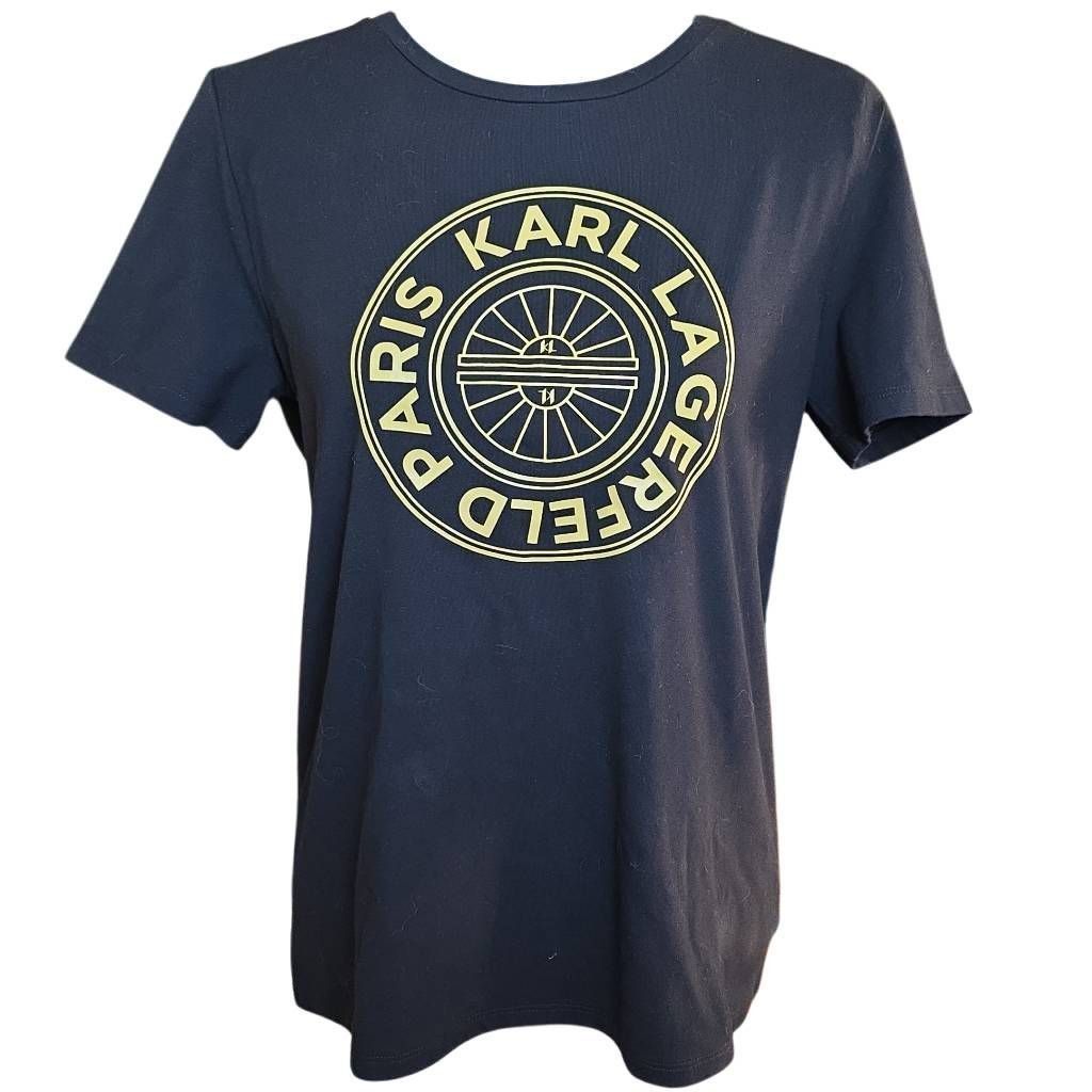 Karl Lagerfeld Karl Lagerfeld Paris Women's Size Small Black Yellow Logo Sh Size S / US 4 / IT 40 - 1 Thumbnail