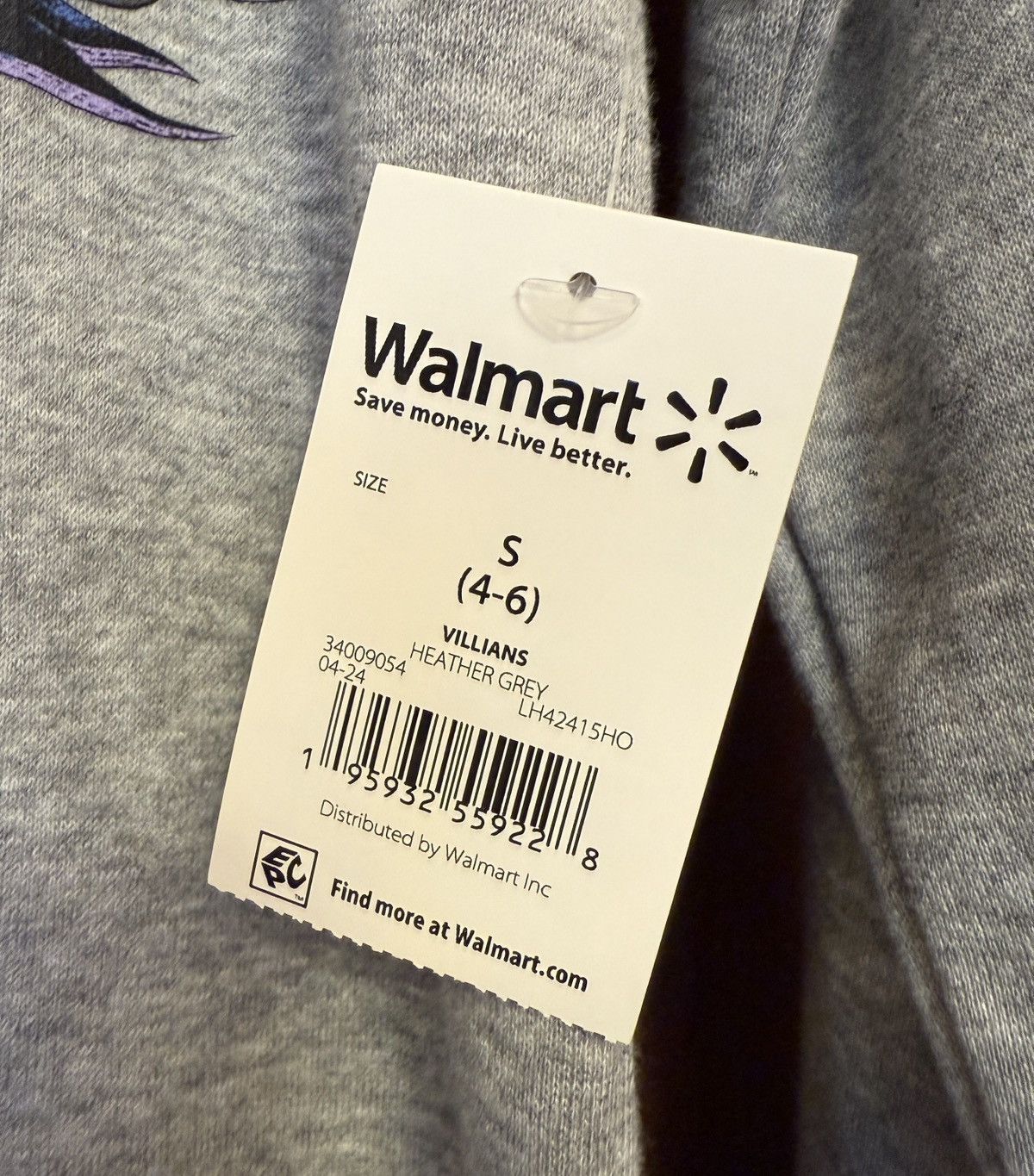 Disney Disney Villains Women’s Grey Hood Graphic Hoodie S (4-6) NWT Size S / US 4 / IT 40 - 2 Thumbnail