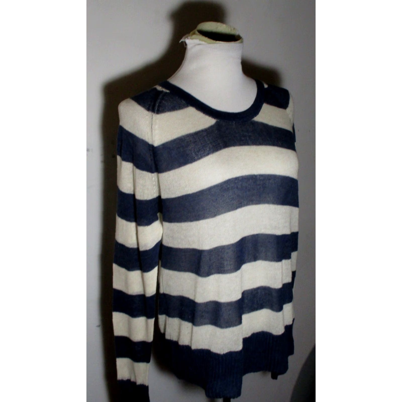 Vintage EVER Blue 100% Cotton Long Sleeve Sweater Women M Size M / US 6-8 / IT 42-44 - 3 Thumbnail