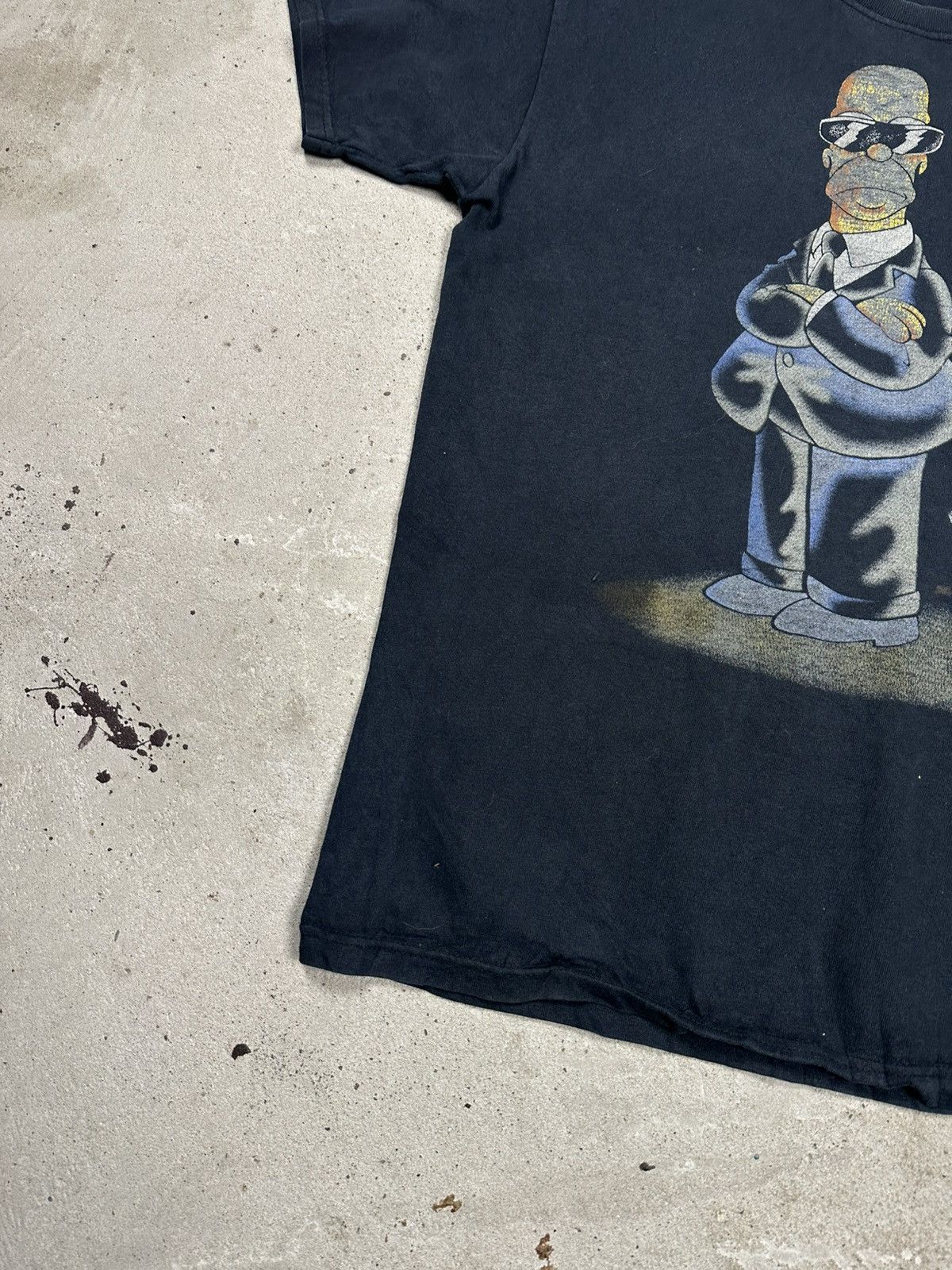 Anime × The Simpsons × Vintage Vintage Y2K The Simpsons Men In Black Parody Tee Movie Anima Size US L / EU 52-54 / 3 - 4 Thumbnail