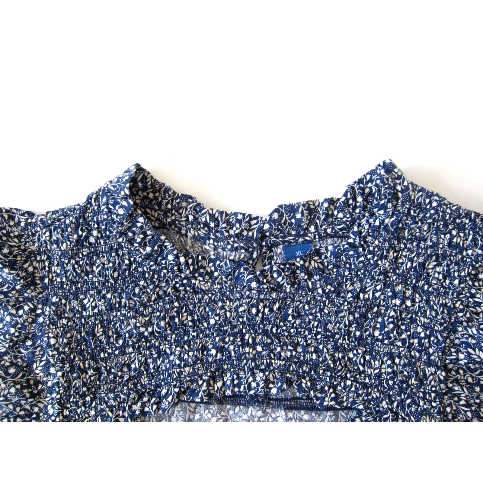 Old Navy Old Navy Cotton Blue White Floral High Neck Cap Sleeve Tunic Sun Dress XL Size XL / US 12-14 / IT 48-50 - 5 Thumbnail