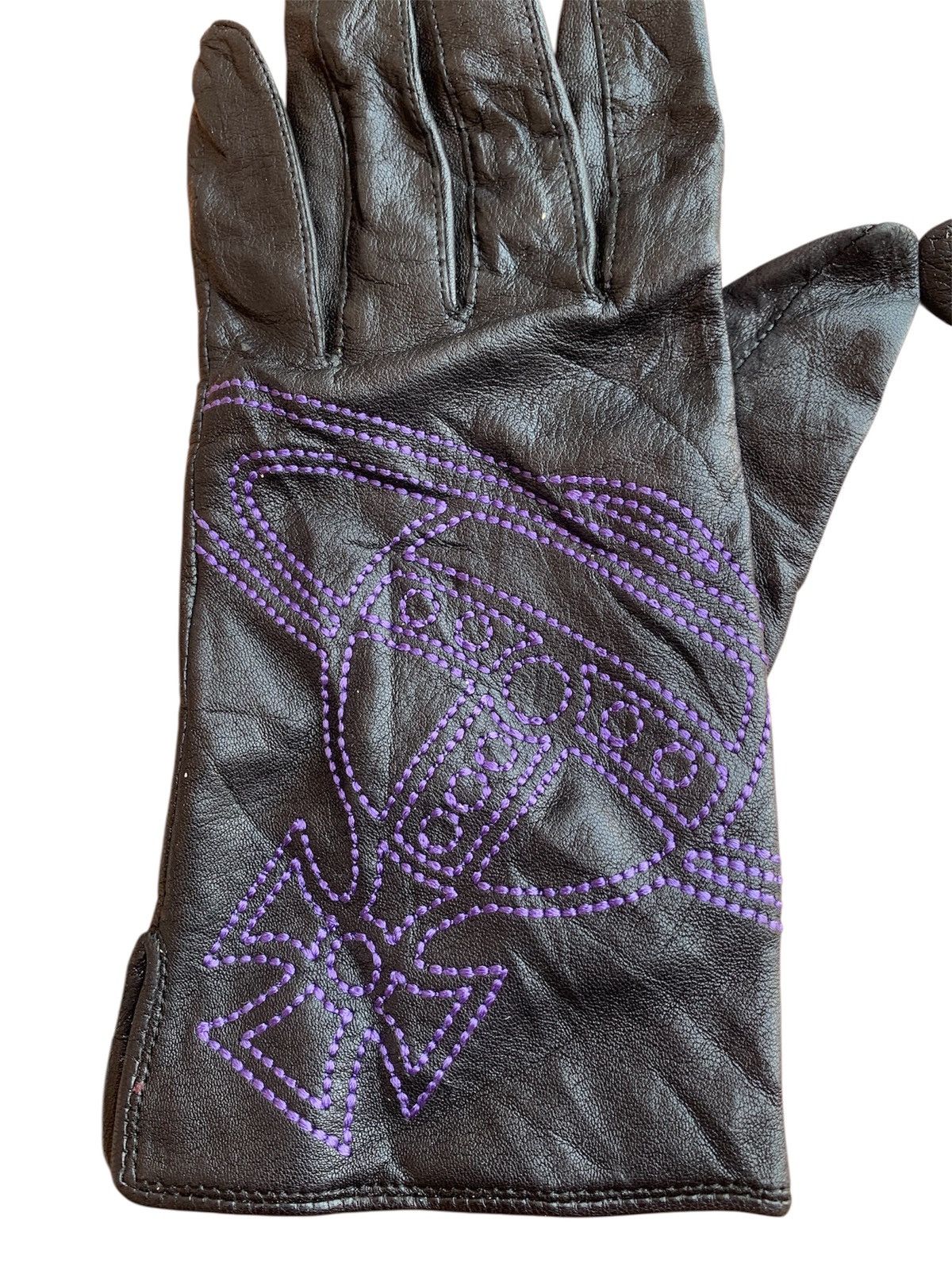 Vivienne Westwood Vivienne Westwood Leather Orb Gloves Vtg Punk Design Rare Size 28 - 3 Thumbnail