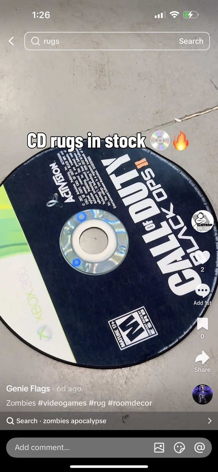 Other Video Game disc cd rug 3x3 feet b02 Size ONE SIZE - 3 Thumbnail