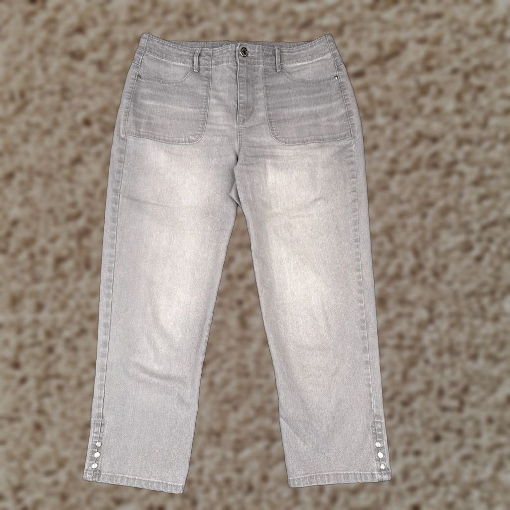 Gloria Vanderbilt Gloria Vanderbilt Jeans Women 8 Gray Denim Capri Cotton Blend Studded Ankle 30x23 Vintage: No Size 30" / US 8 / IT 44 - 1 Thumbnail