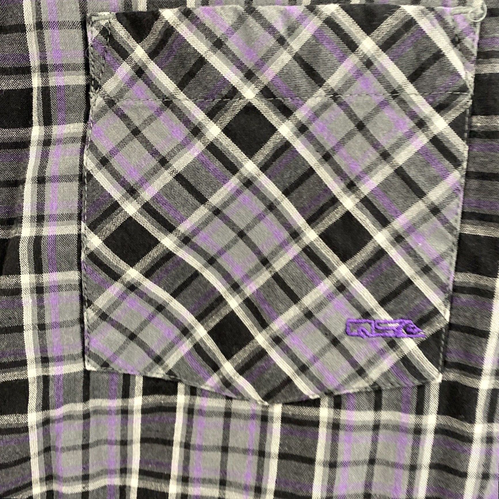 Quiksilver Quiksilver Flannel Shirt Large Purple Plaid Long Sleeve Button-Up Mens Size US L / EU 52-54 / 3 - 5 Thumbnail