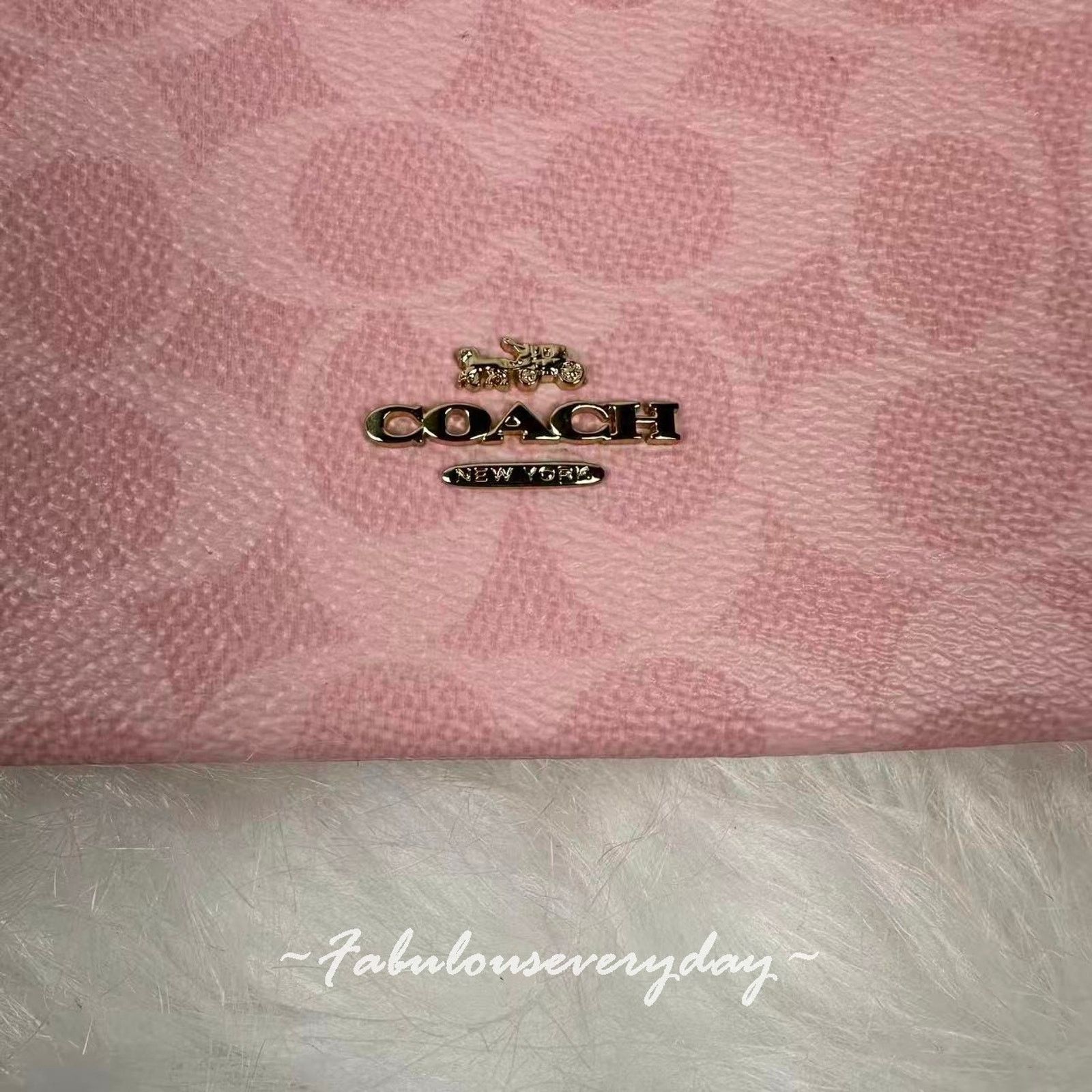 Coach Coach Double Zip Wristlet Sig Canvas Charms Powder Pink Size ONE SIZE - 4 Thumbnail