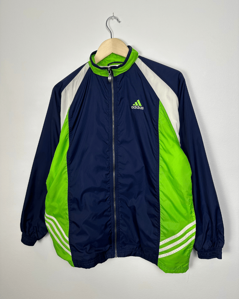 Adidas × Vintage Vintage 90's Adidas Blue/Green Windbreaker Jacket - Size XL Size US XL / EU 56 / 4 - 4 Thumbnail