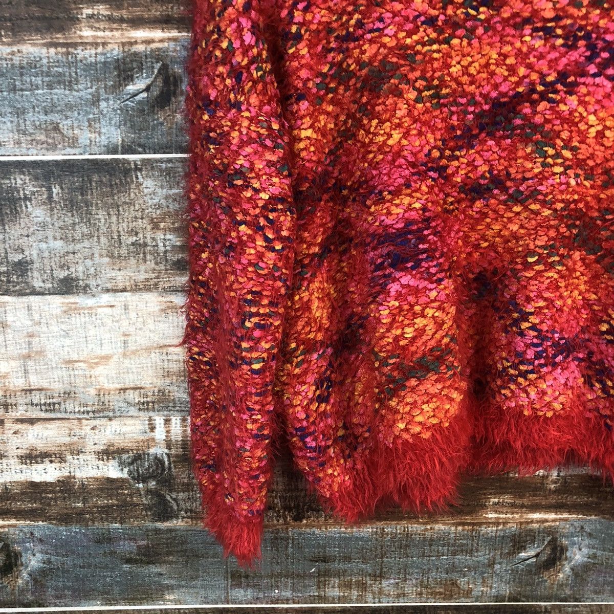 Homespun Knitwear DL Whoo Aa Red Mohair shaggy fur Knitwear #C323 Size M / US 6-8 / IT 42-44 - 15 Thumbnail