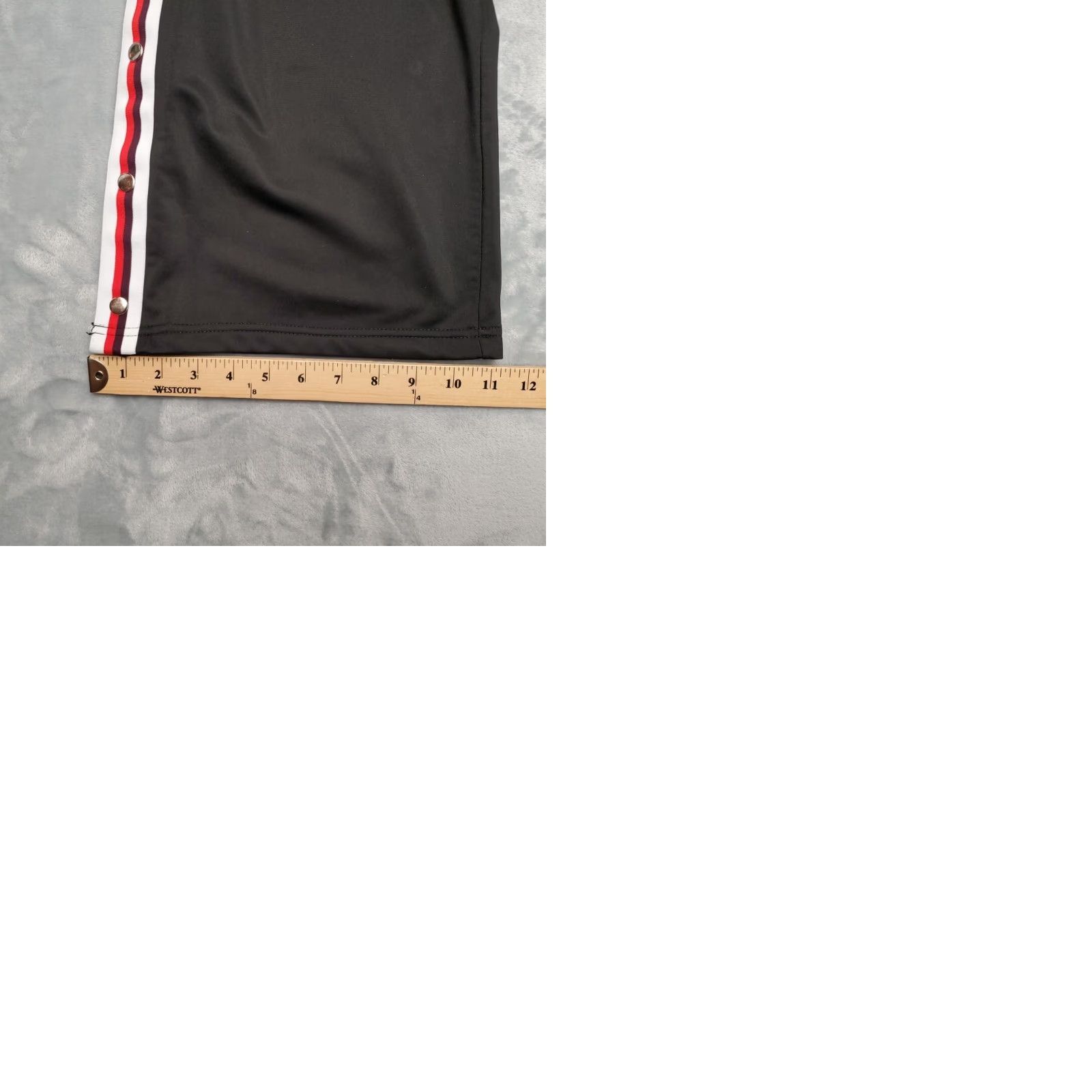Avia Avia Pants M Black Warmup Side Snap Wide Leg Athletic Mens | 100% Polyester | Drawstring | Machine Washable | Striped | Gym & Training | USA Sports Size US 31 - 9 Thumbnail