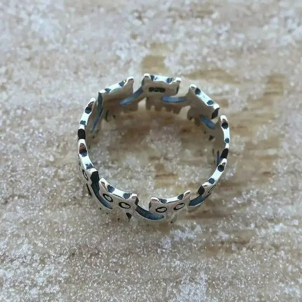 Jewelry × Vintage Pet Kitten Rings 6 7 8 9 10 Size ONE SIZE - 4 Thumbnail