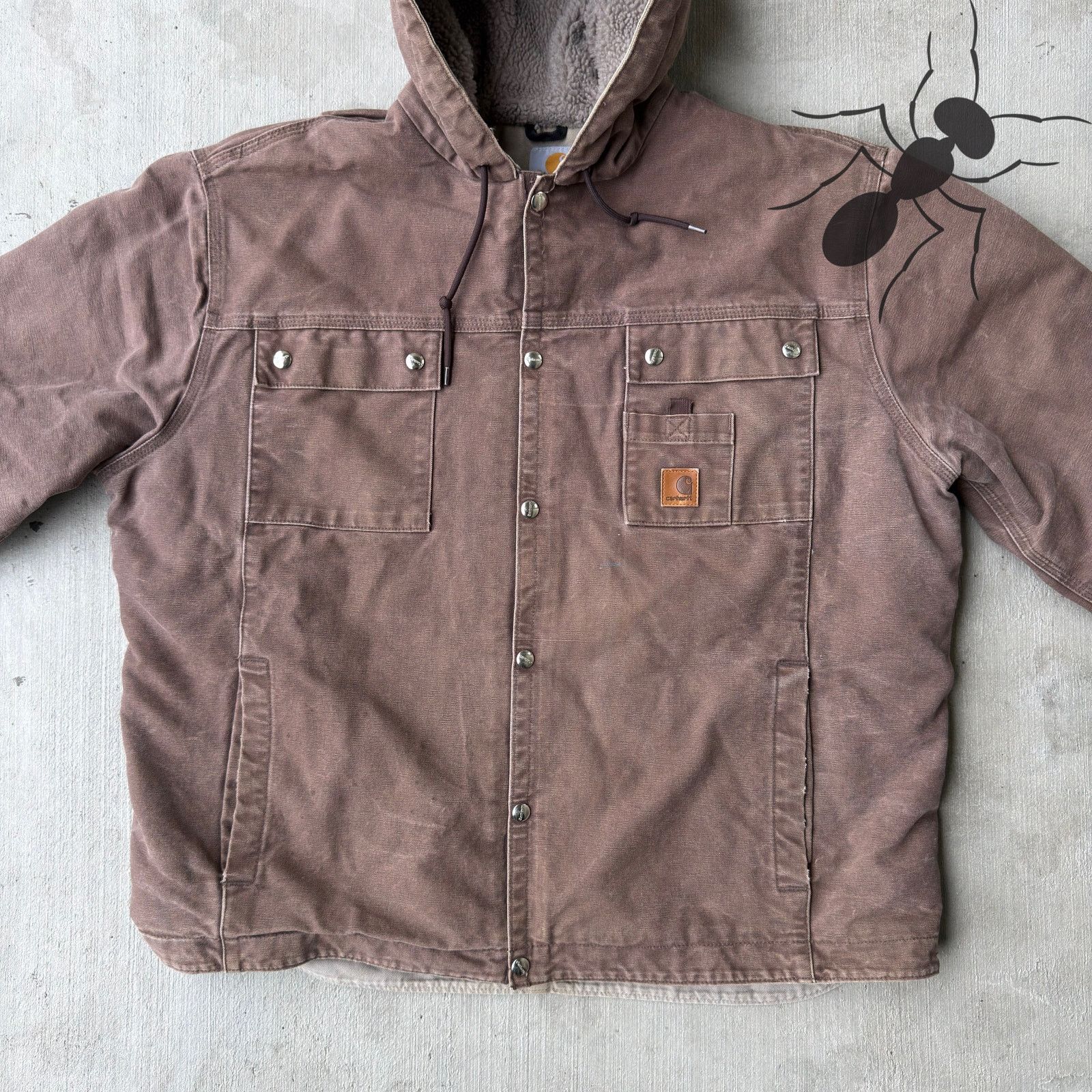 Carhartt × Vintage Carhartt J284 FWD brown Sherpa work wear jacket Size US XL / EU 56 / 4 - 3 Thumbnail