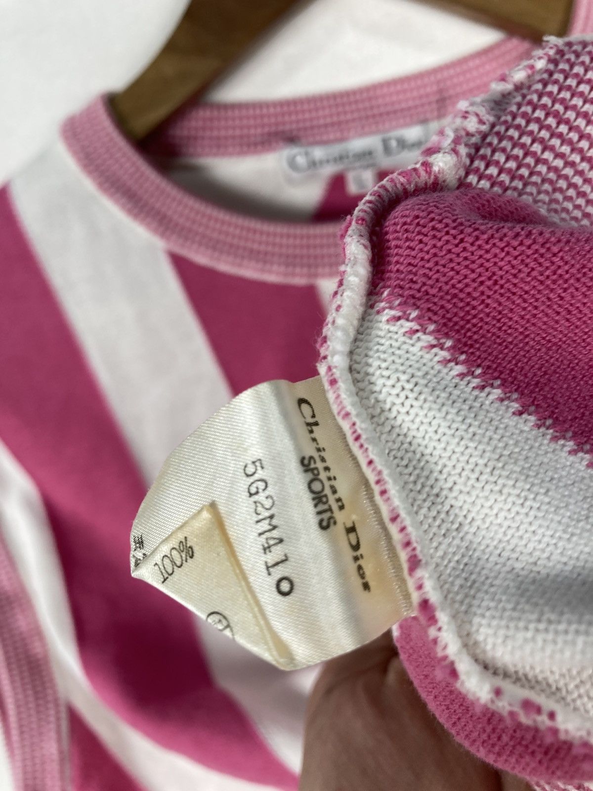 Christian Dior Monsieur Vintage Luxury Christian Dior Sports Pink Stripe Knit Vest Size L / US 10 / IT 46 - 5 Thumbnail