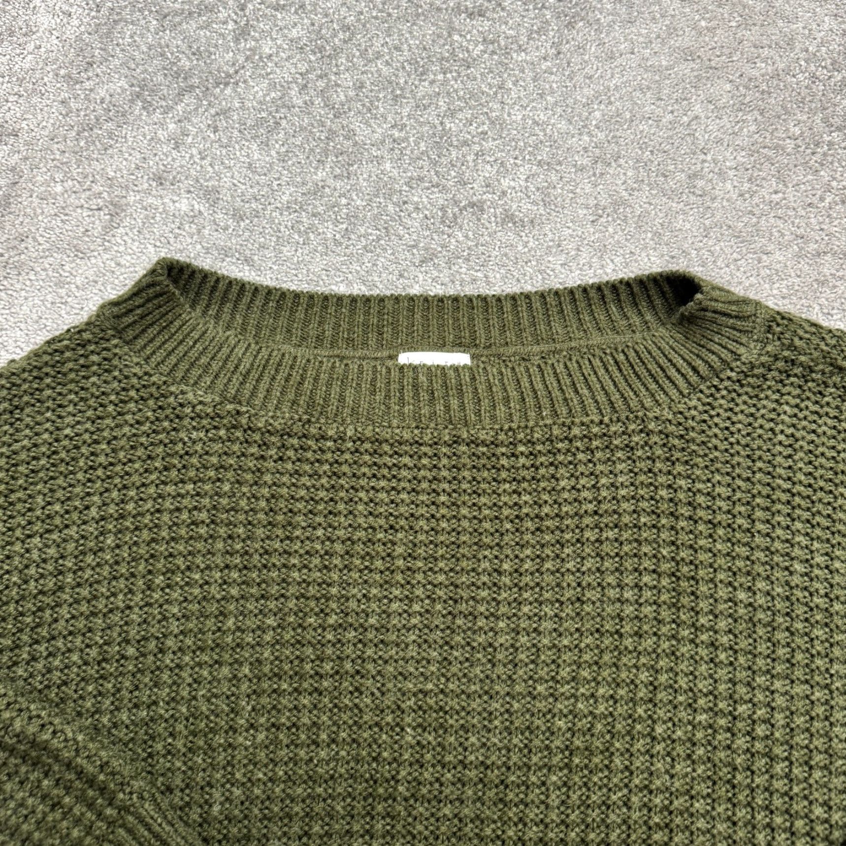 Vintage Leith Waffle Knit Oversized Pullover Sweater Womens XL Dark Green Boat Neck Size XL / US 12-14 / IT 48-50 - 3 Thumbnail