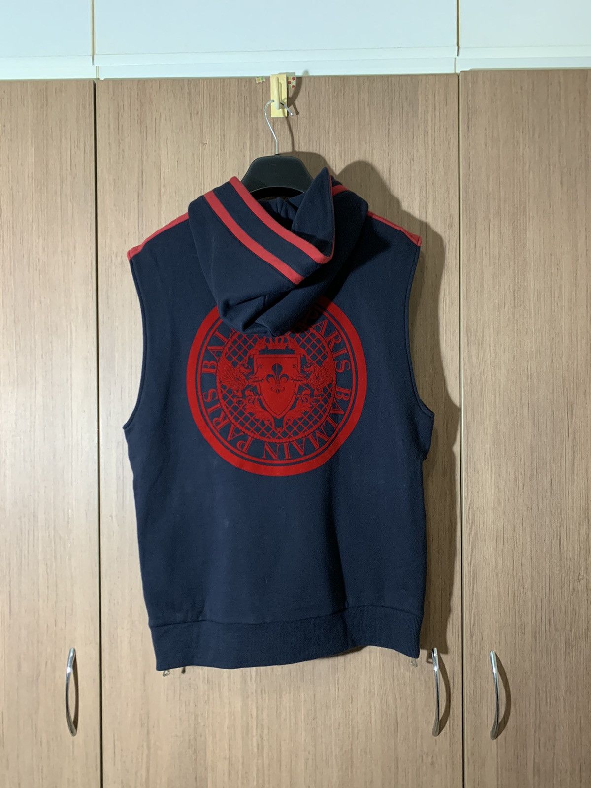 Balmain Balmain Union Jack sleeveless hoodie Sz M Grailed