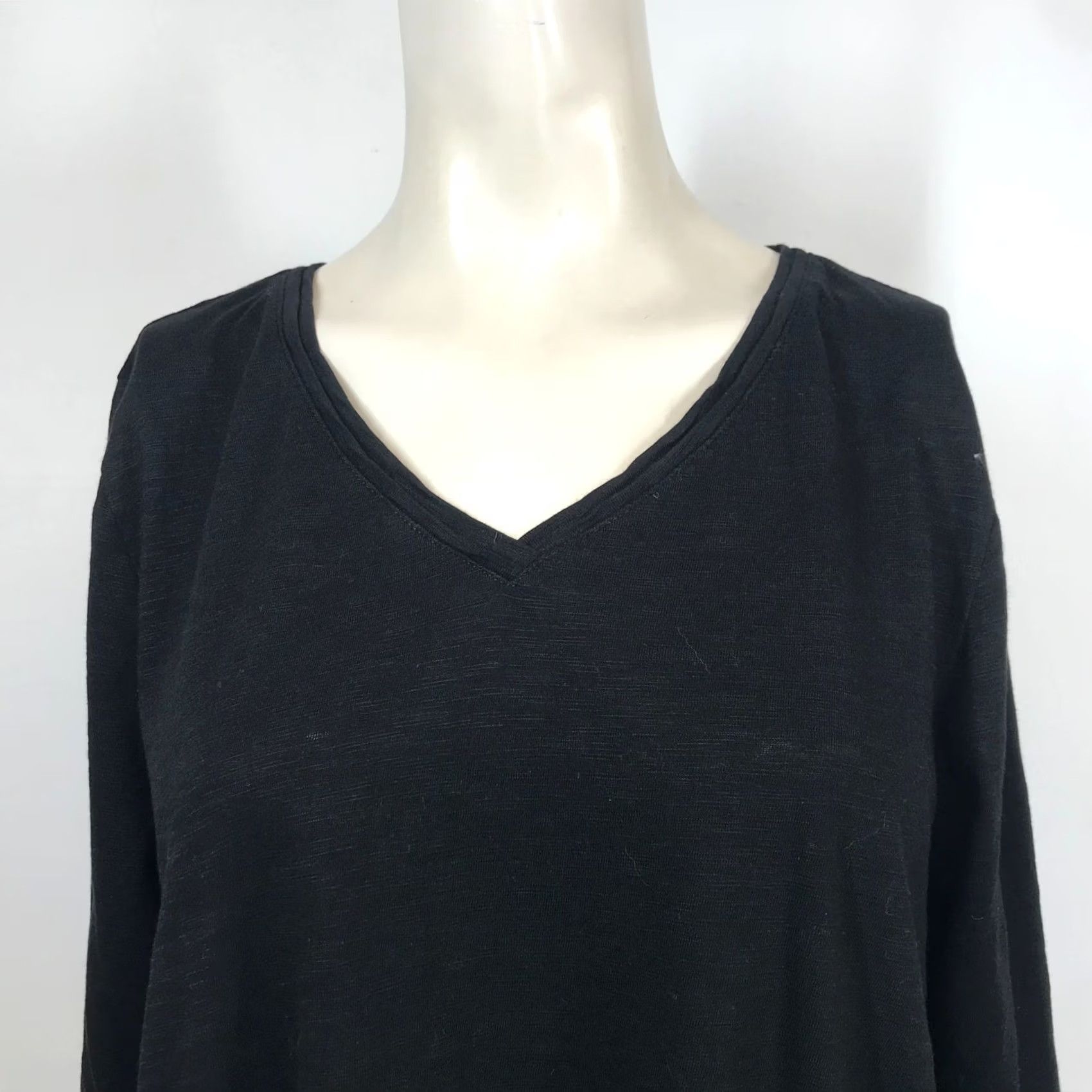 Vintage CHICO'S Black V Neck Cotton Blend Top Shirt Womens 2 Size XS / US 0-2 / IT 36-38 - 2 Thumbnail