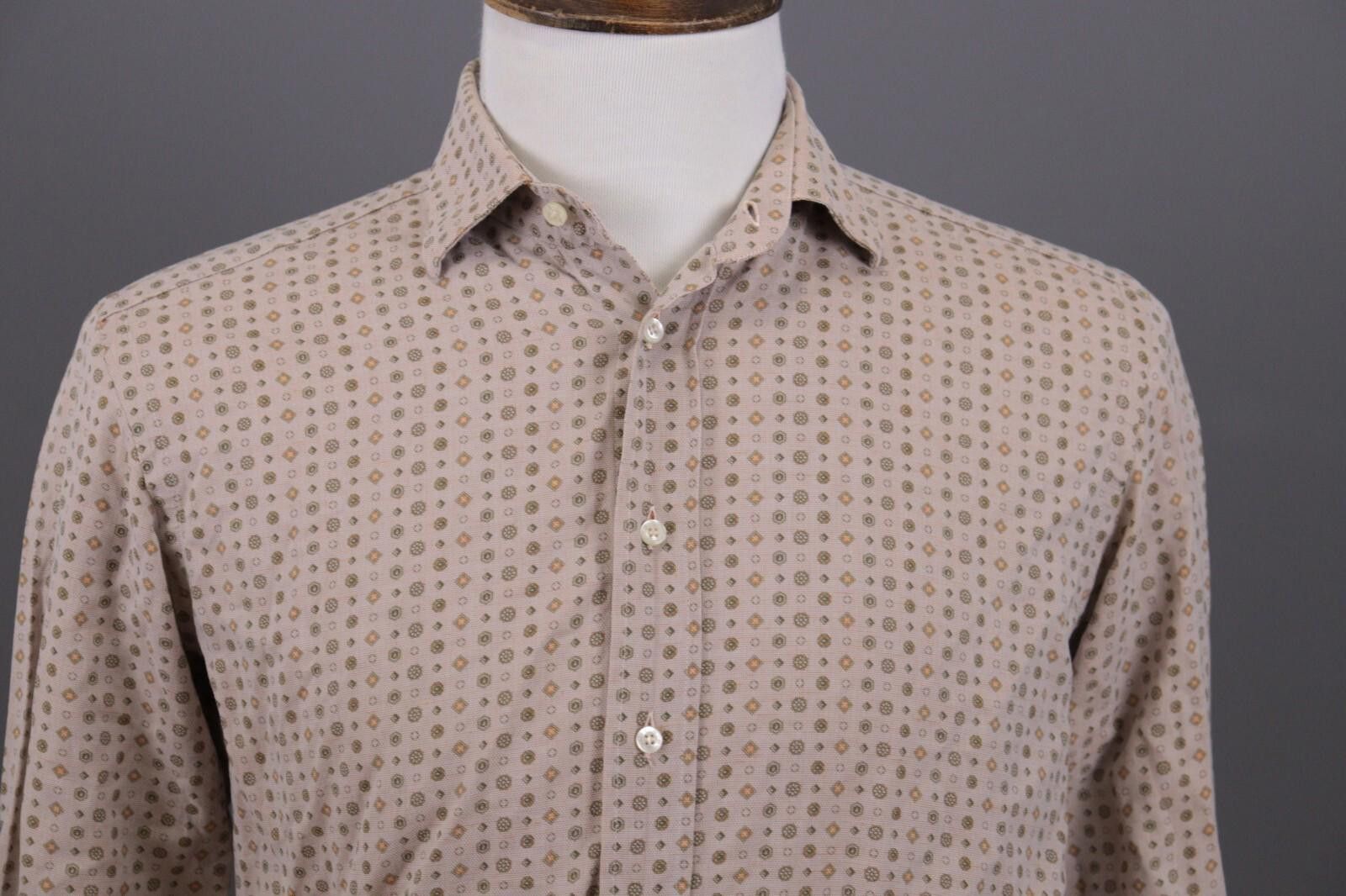 Etro Etro Milano Brown Printed Linen Button Down Shirt Size 40 Size US M / EU 48-50 / 2 - 2 Thumbnail