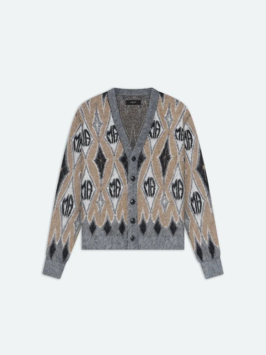 Amiri o1w1db11224 Argyle Mohair Cardigan in Multicolor Size US XL / EU 56 / 4 - 1 Thumbnail