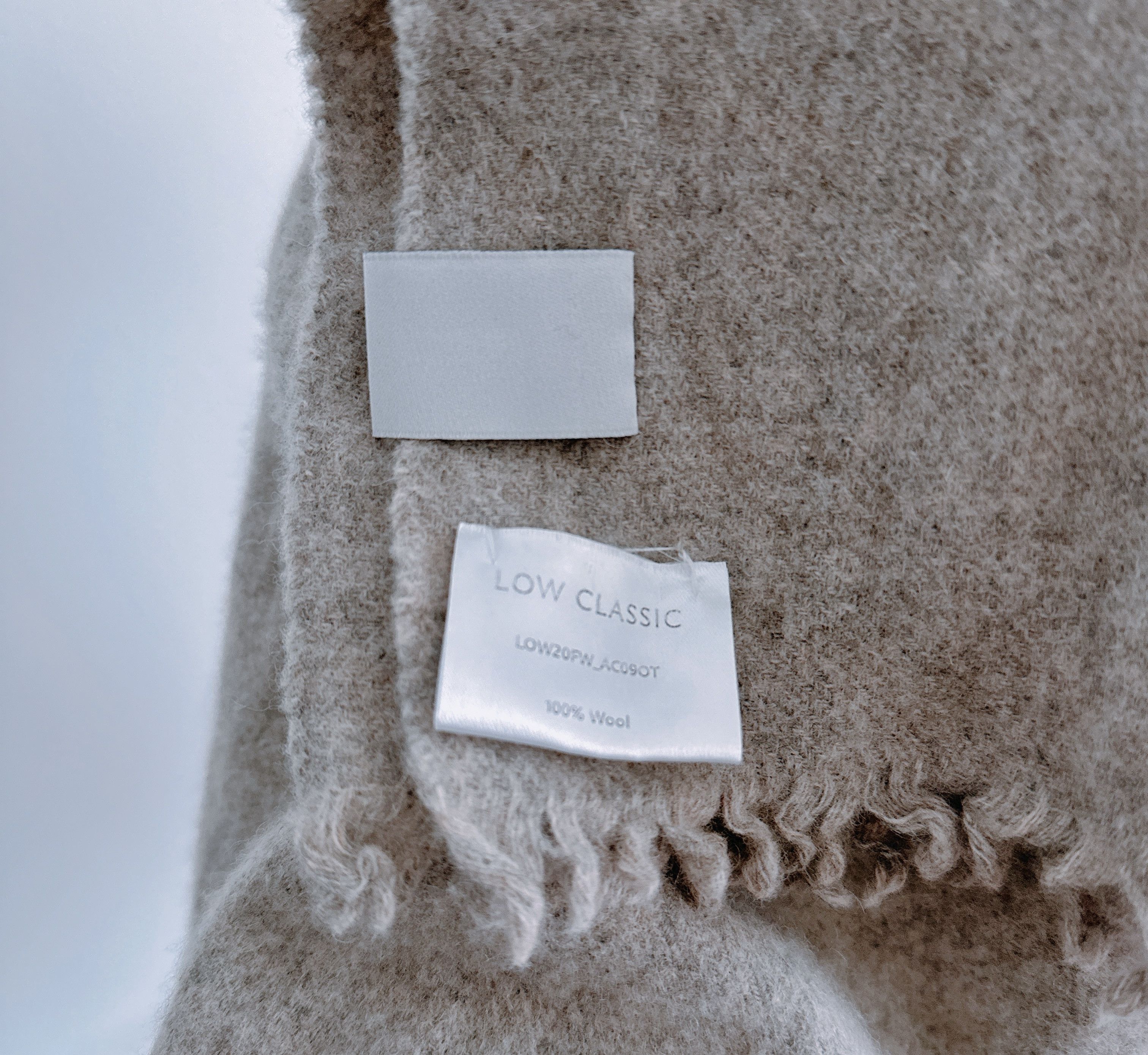 LOW CLASSIC Low Classic Grey Wool Muffler Scarf Size ONE SIZE - 4 Thumbnail