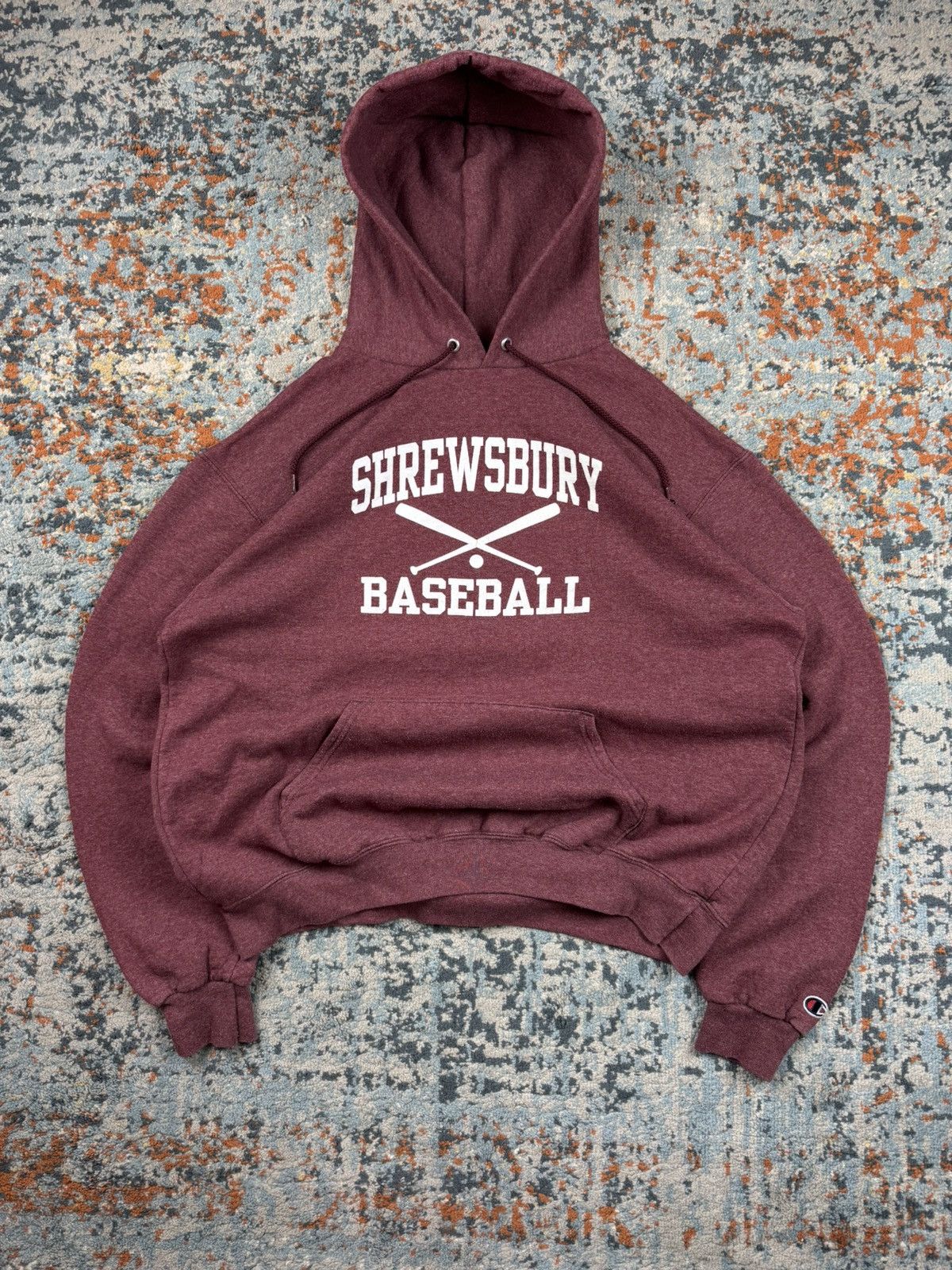 Champion × Vintage Vintage 90s Champion Shrewsbury Baseball melange hoodie Size US L / EU 52-54 / 3 - 1 Thumbnail