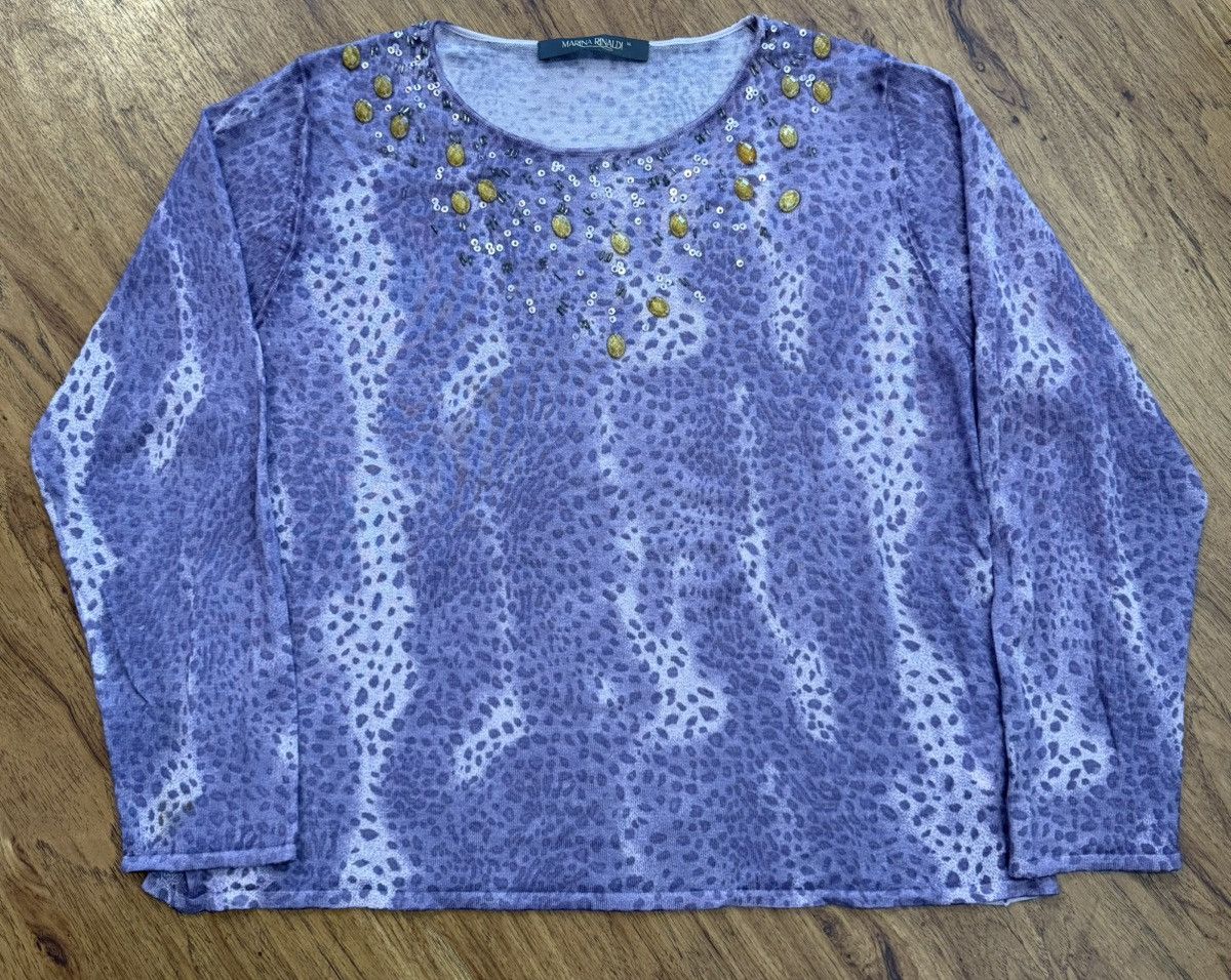 Marina Rinaldi Marina Rinaldi Sweater Blouse ITALY Lana Wool Japan Cheetah Size XL / US 12-14 / IT 48-50 - 1 Thumbnail
