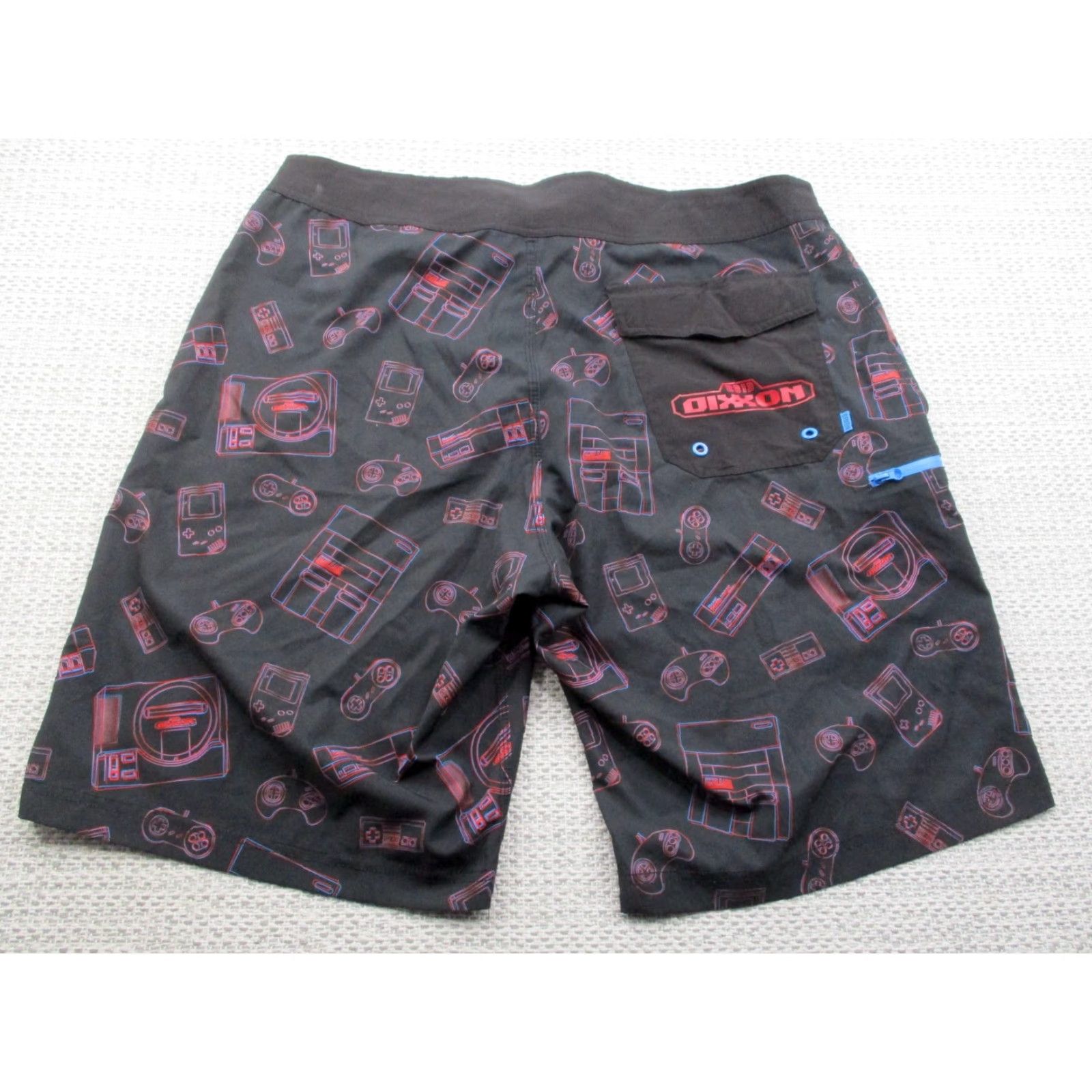 Vintage Dixxon Flannel Mens Boardshorts 36 Black Gamer Print Retro Video Game Console Short Bottoms Size US 36 / EU 52 - 2 Thumbnail