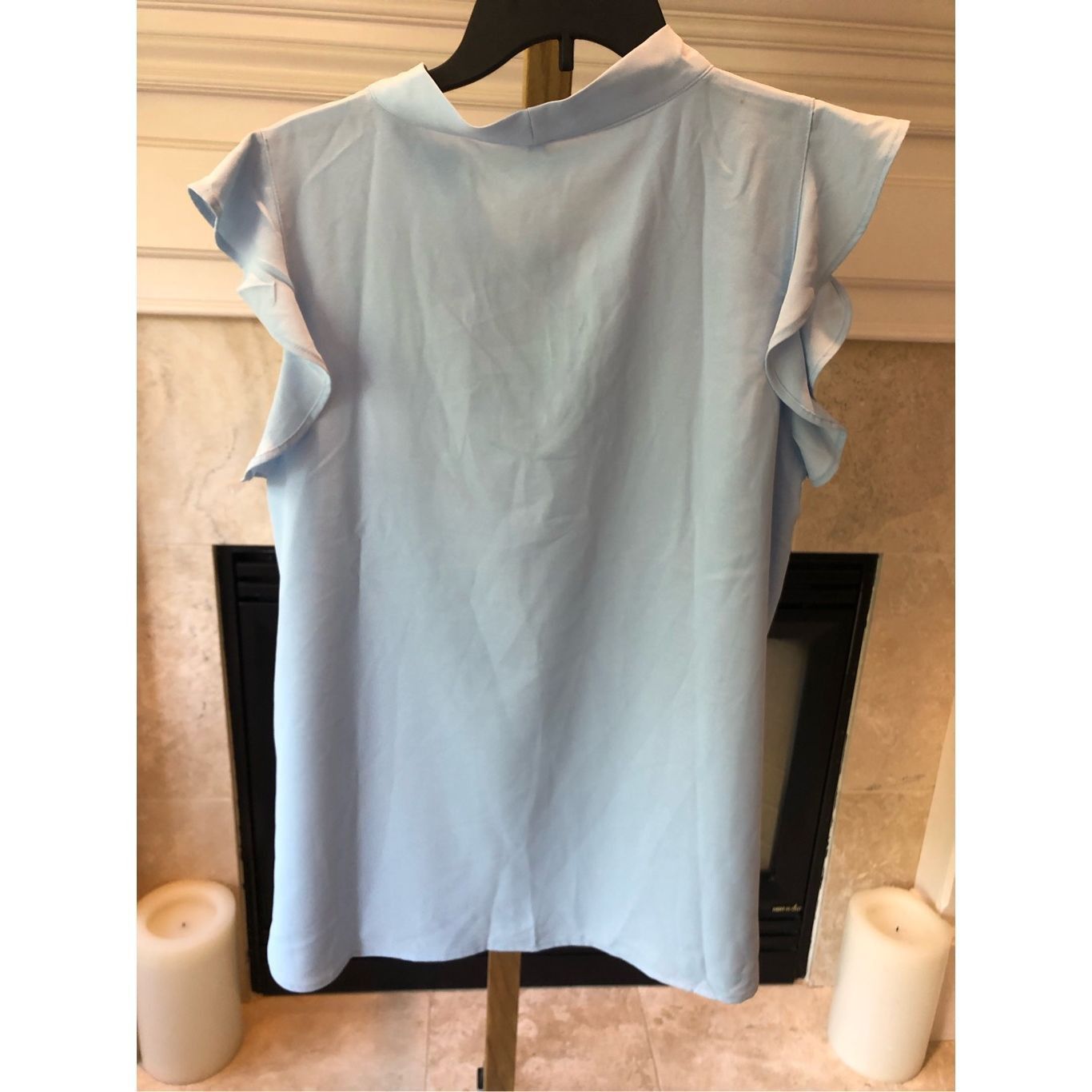 Other Wiholl Women’s Light Blue Ruffle Sleeve Tank Top Blouse Size Size XL / US 12-14 / IT 48-50 - 2 Thumbnail