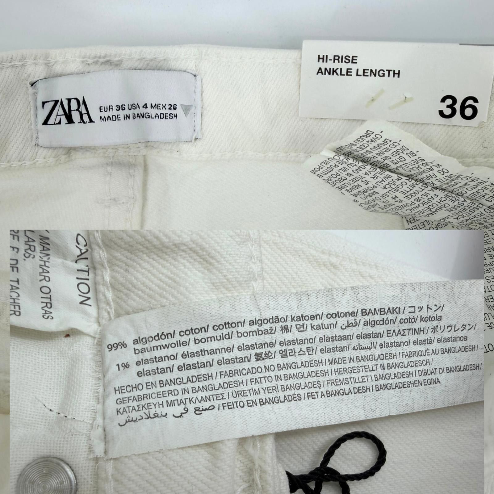 Zara Zara High Rise Straight Jeans Ivory NWT Ankle Length 4 Size 27" / US 4 / IT 40 - 4 Thumbnail
