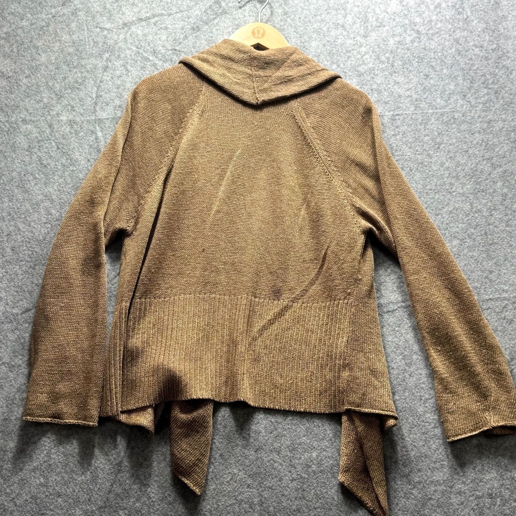 Vintage OSKA Sweater Cardigan 4 Brown Open Knit Drape Front Shawl Collar Layering Womens Size S / US 4 / IT 40 - 7 Thumbnail