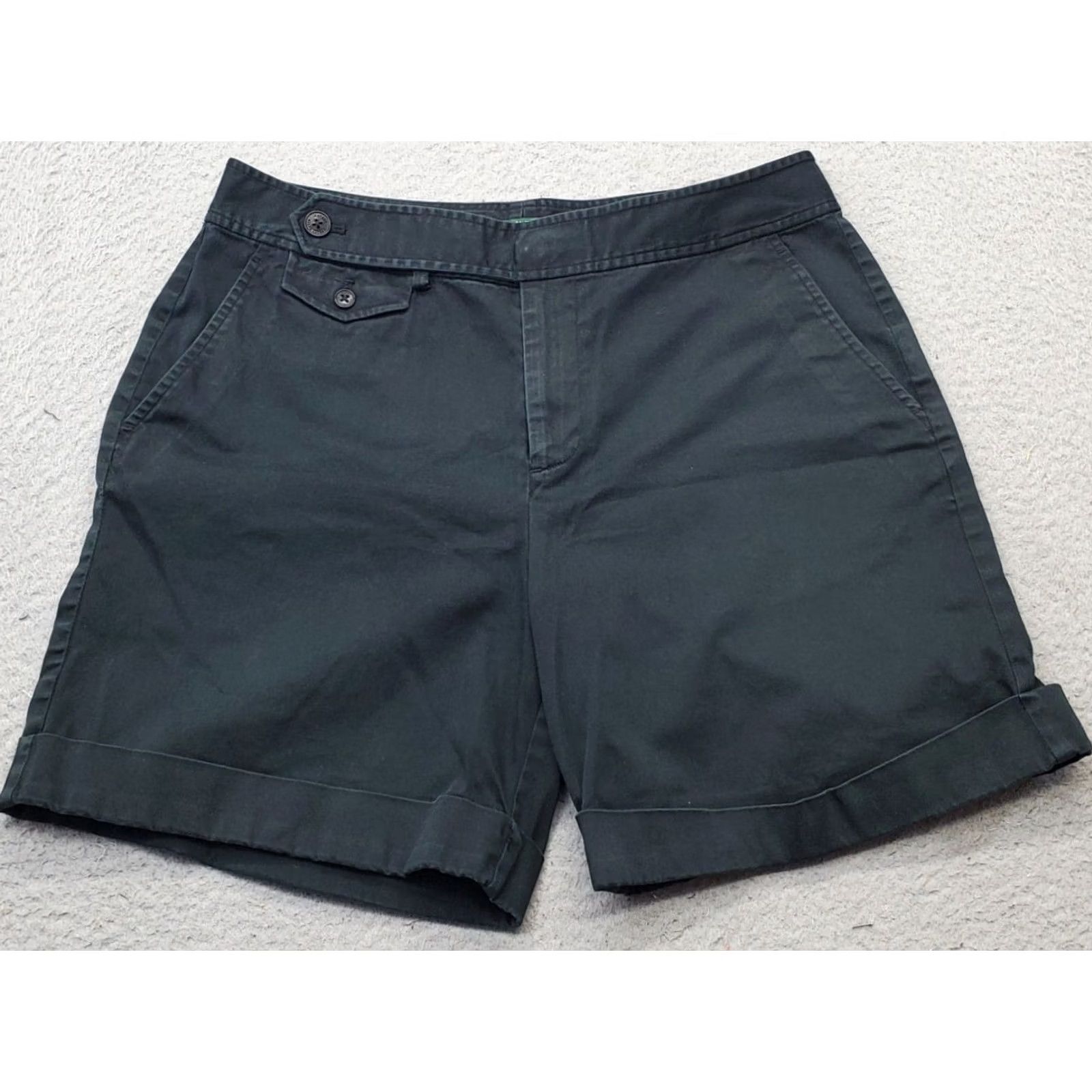 Ralph Lauren Lauren Ralph Lauren Chino Shorts Womens Size 10 Black Cotton Slash Pocket Cuffed Hem Size 32" / US 10 / IT 46 - 2 Thumbnail