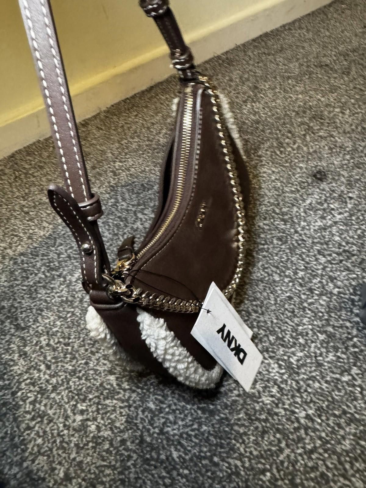 DKNY DKNY Brown Faux Leather Bag with Chain New Tags RPR $140 Size ONE SIZE - 8 Thumbnail