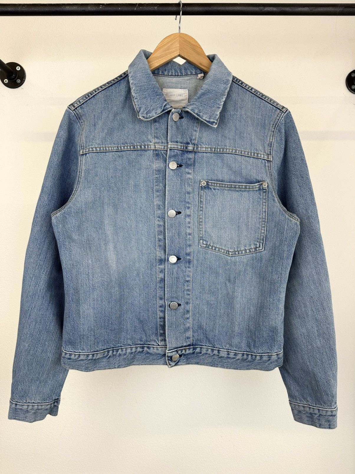 Helmut Lang 1990s Helmut lang vintage sanded 1 pocket denim jacket Size US M / EU 48-50 / 2 - 1 Thumbnail