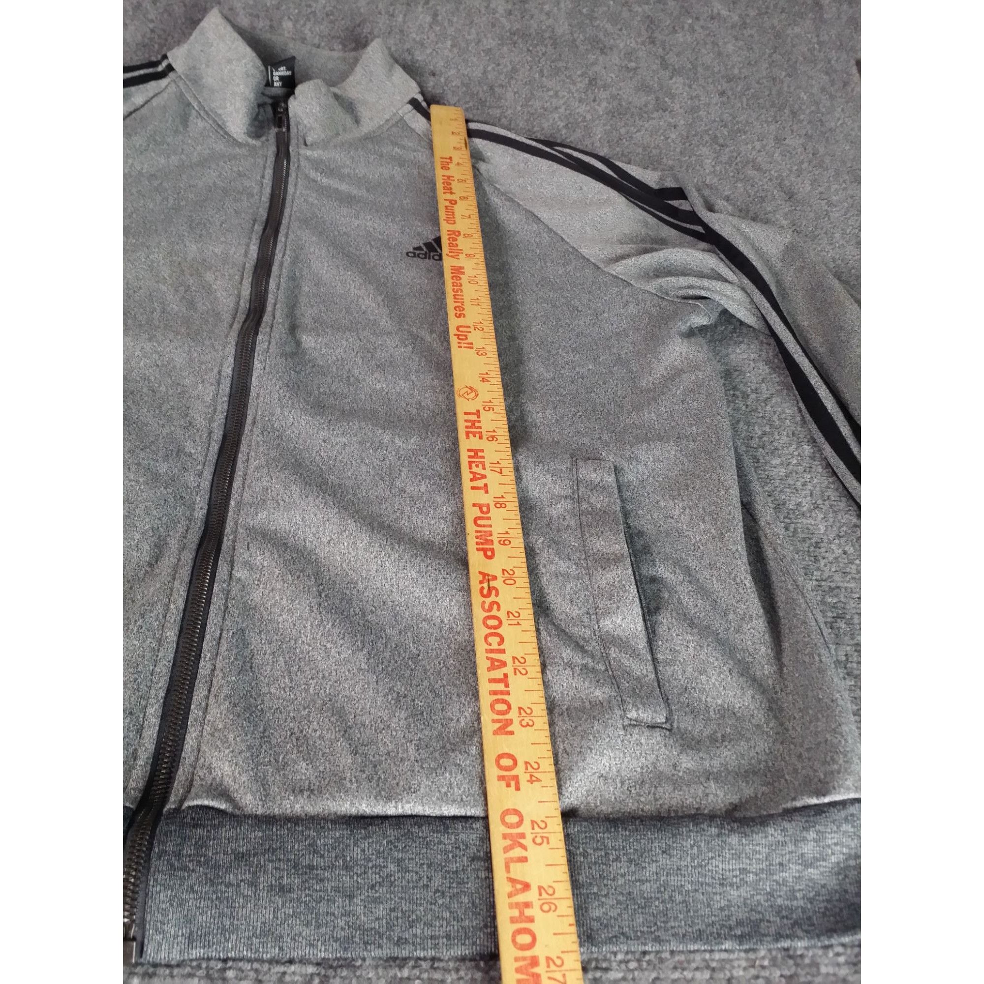 Adidas Adidas 3 Stripe Full Zip Tricot Tracktop Men Sz M Gray Black Size US M / EU 48-50 / 2 - 3 Thumbnail