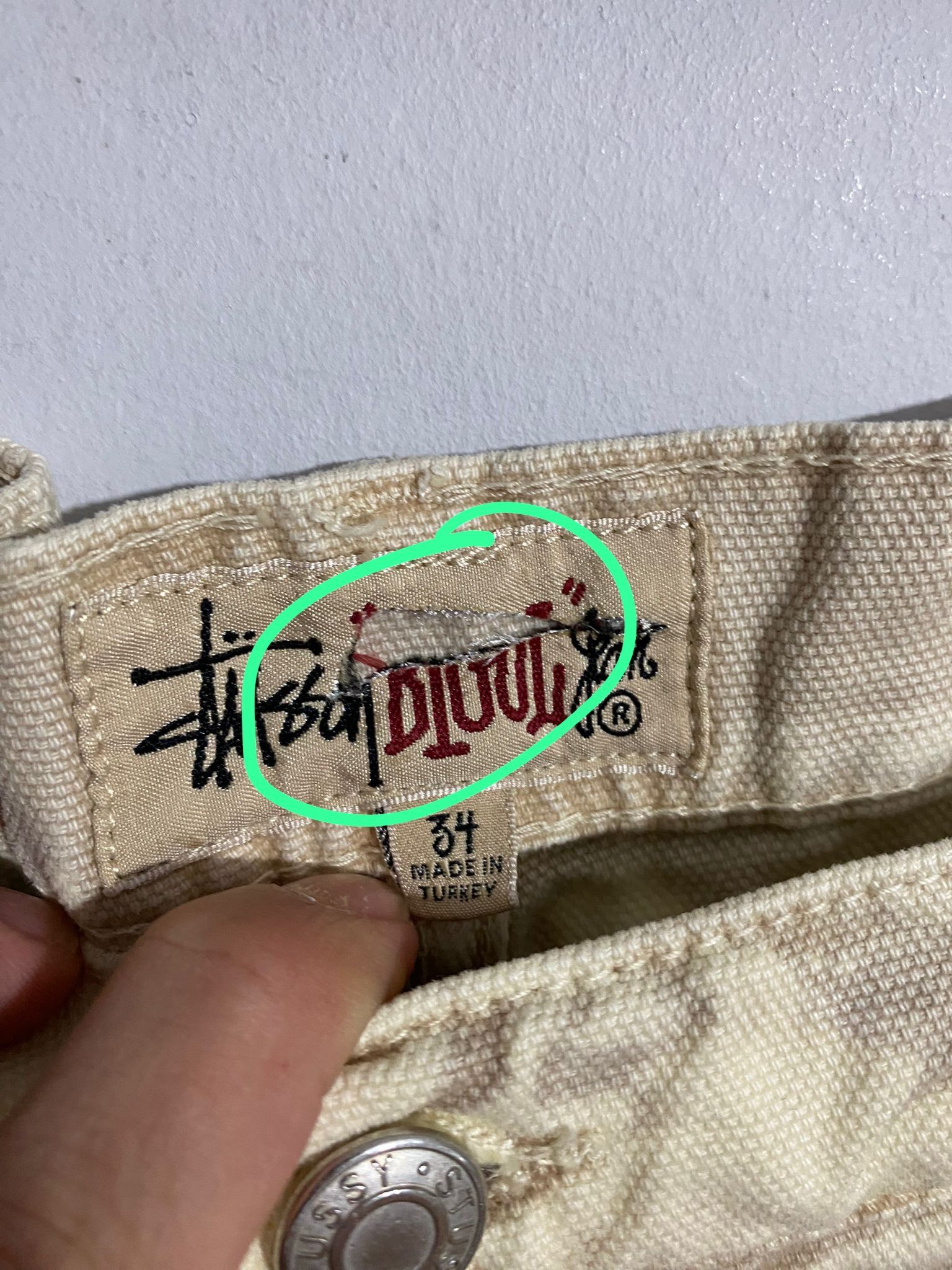 Stussy Distressed Canvas Big Ol' Jean in Khaki Size US 34 / EU 50 - 6 Thumbnail