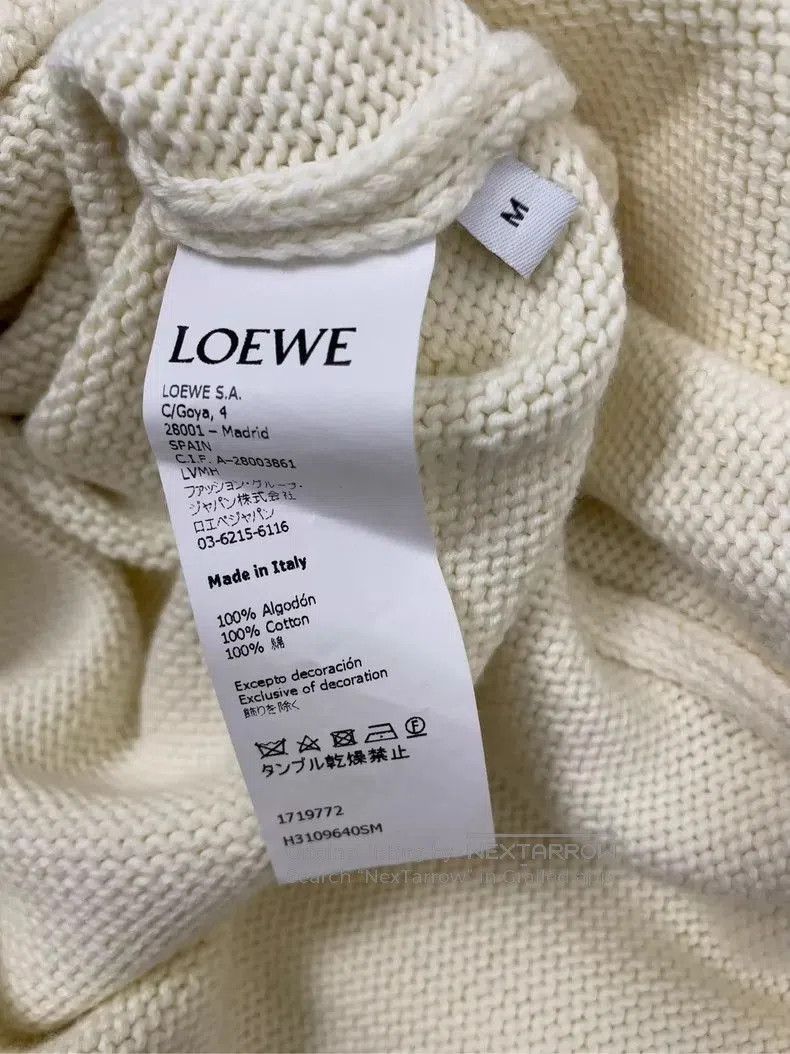 Loewe Loewe White Embroidered Logo Round Neck Sweater . Size US M / EU 48-50 / 2 - 6 Thumbnail