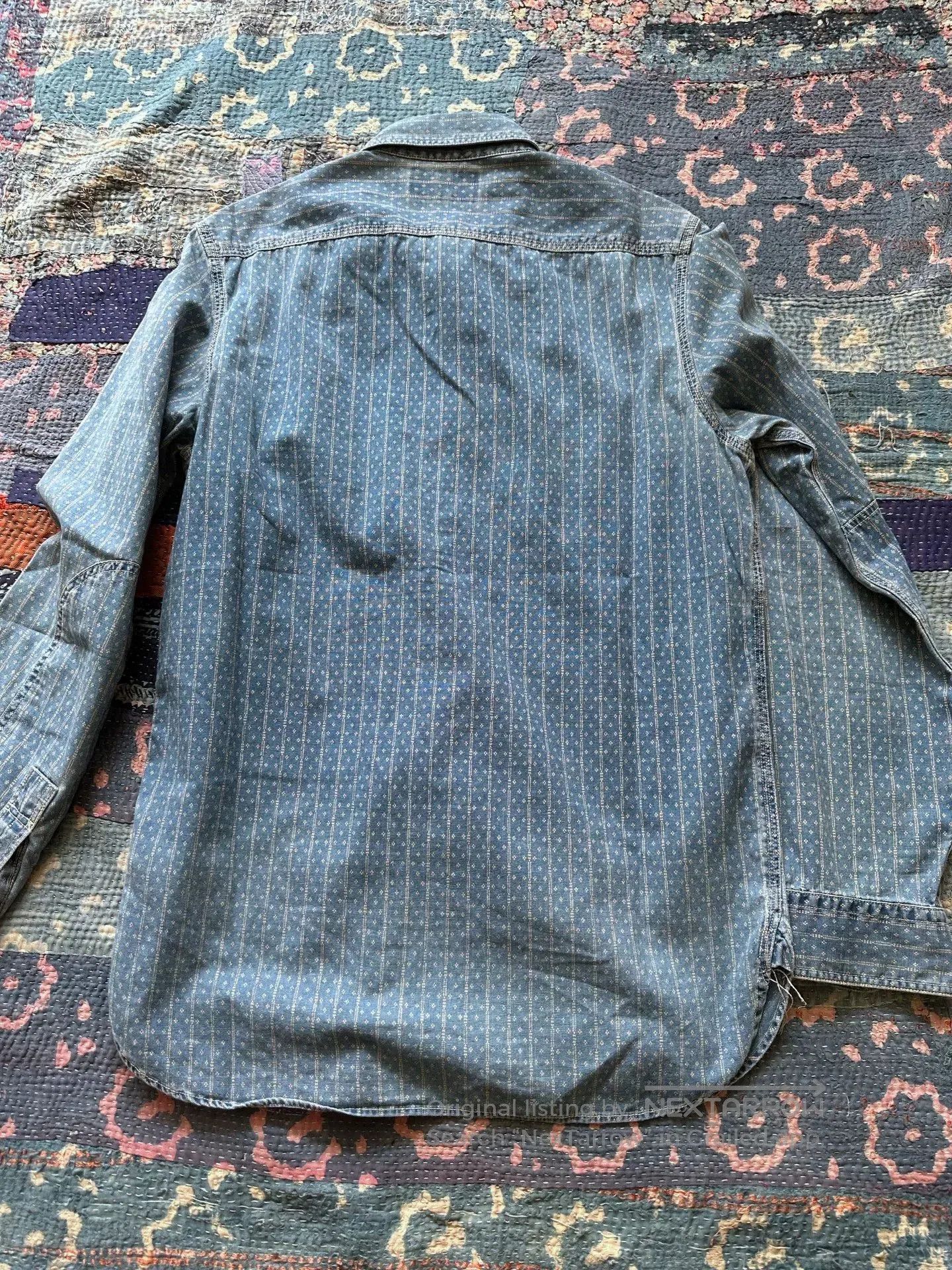 RRL Ralph Lauren vintage blue wash denim button. Size US S / EU 44-46 / 1 - 2 Thumbnail