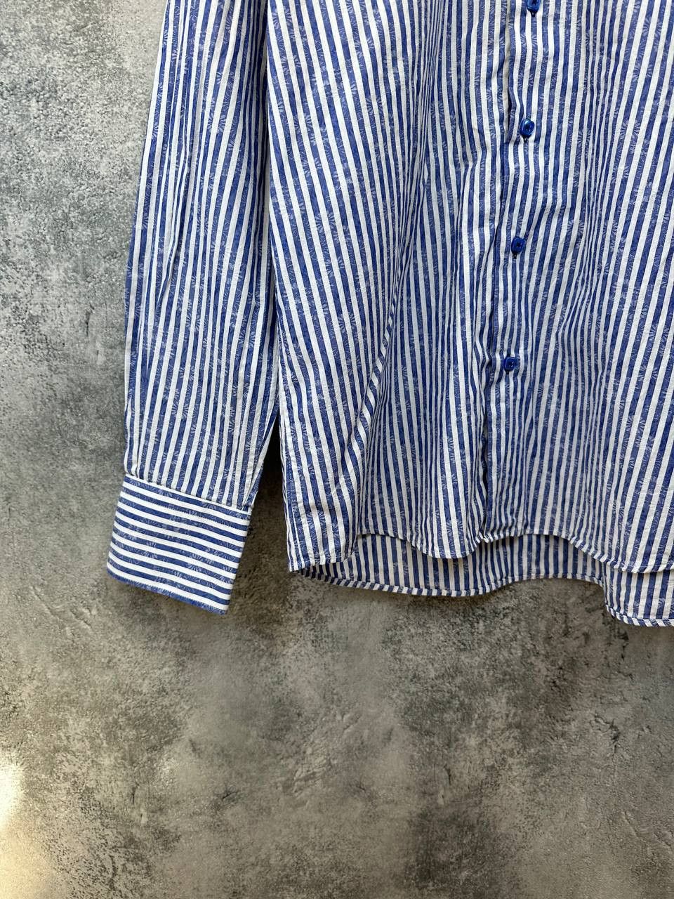 Other Claudio Lugli Italy Striped Floral Art Shirt Button Up Size US XL / EU 56 / 4 - 7 Thumbnail