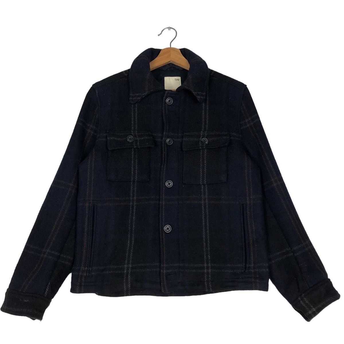 Japanese Brand 🔥Vintage Gap Wool Worker Jacket Tartan Design Japan Size US S / EU 44-46 / 1 - 1 Thumbnail