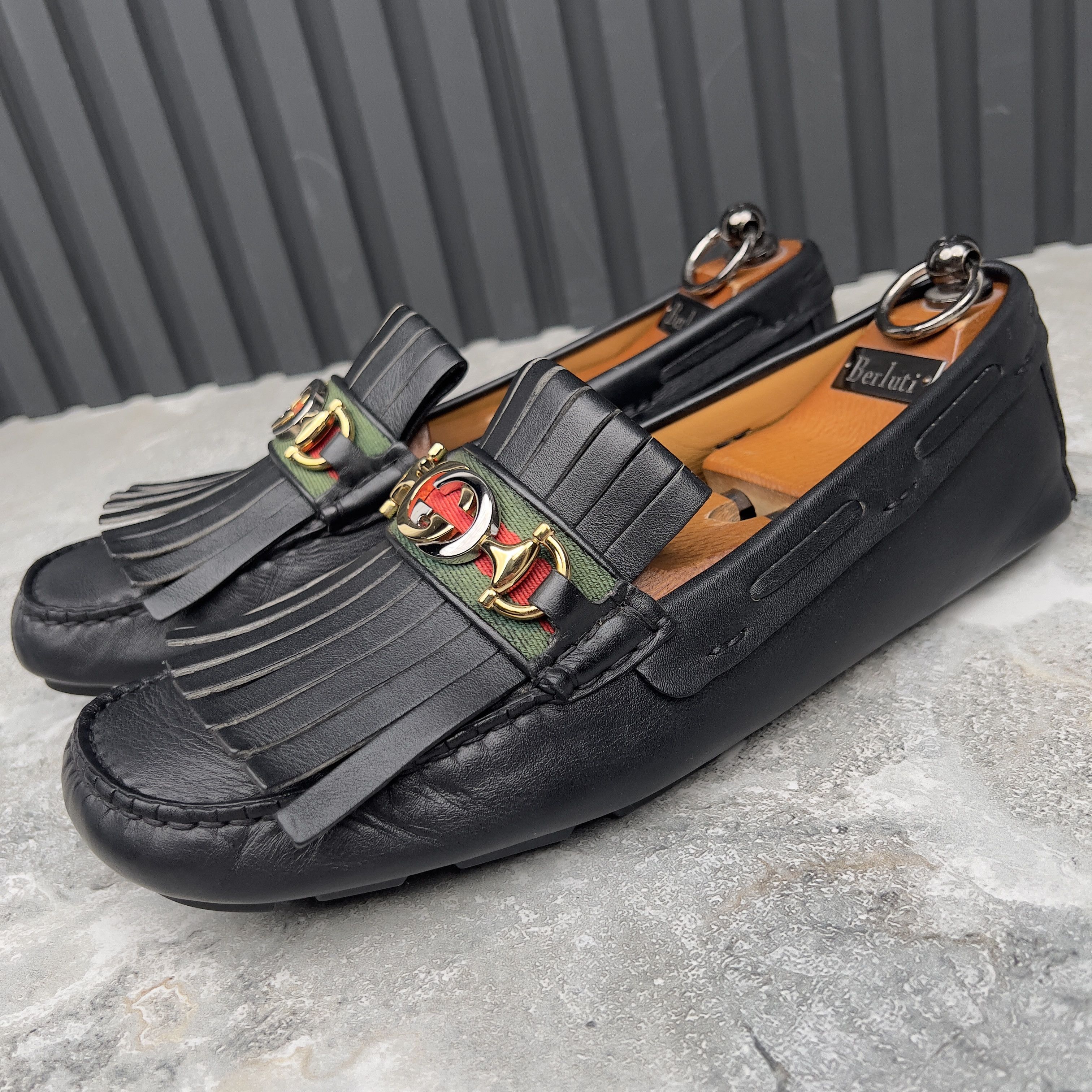 Gucci GUCCI Horsebit Web Fringe Moccasins Leather Size US 8 / EU 41 - 1 Thumbnail