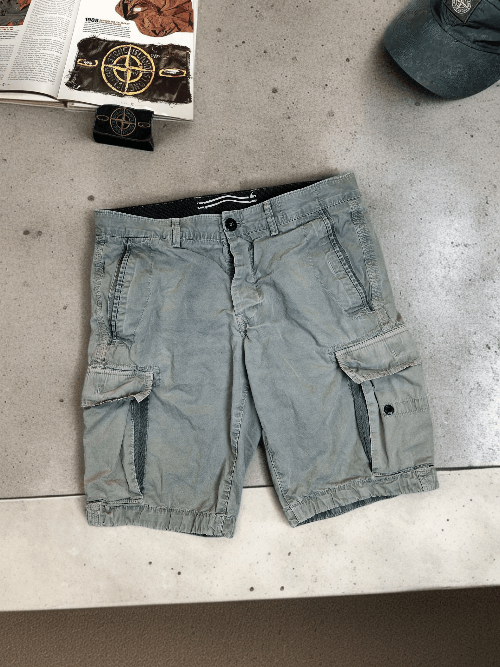 Stone Island Cargo Garment Dyed Shorts