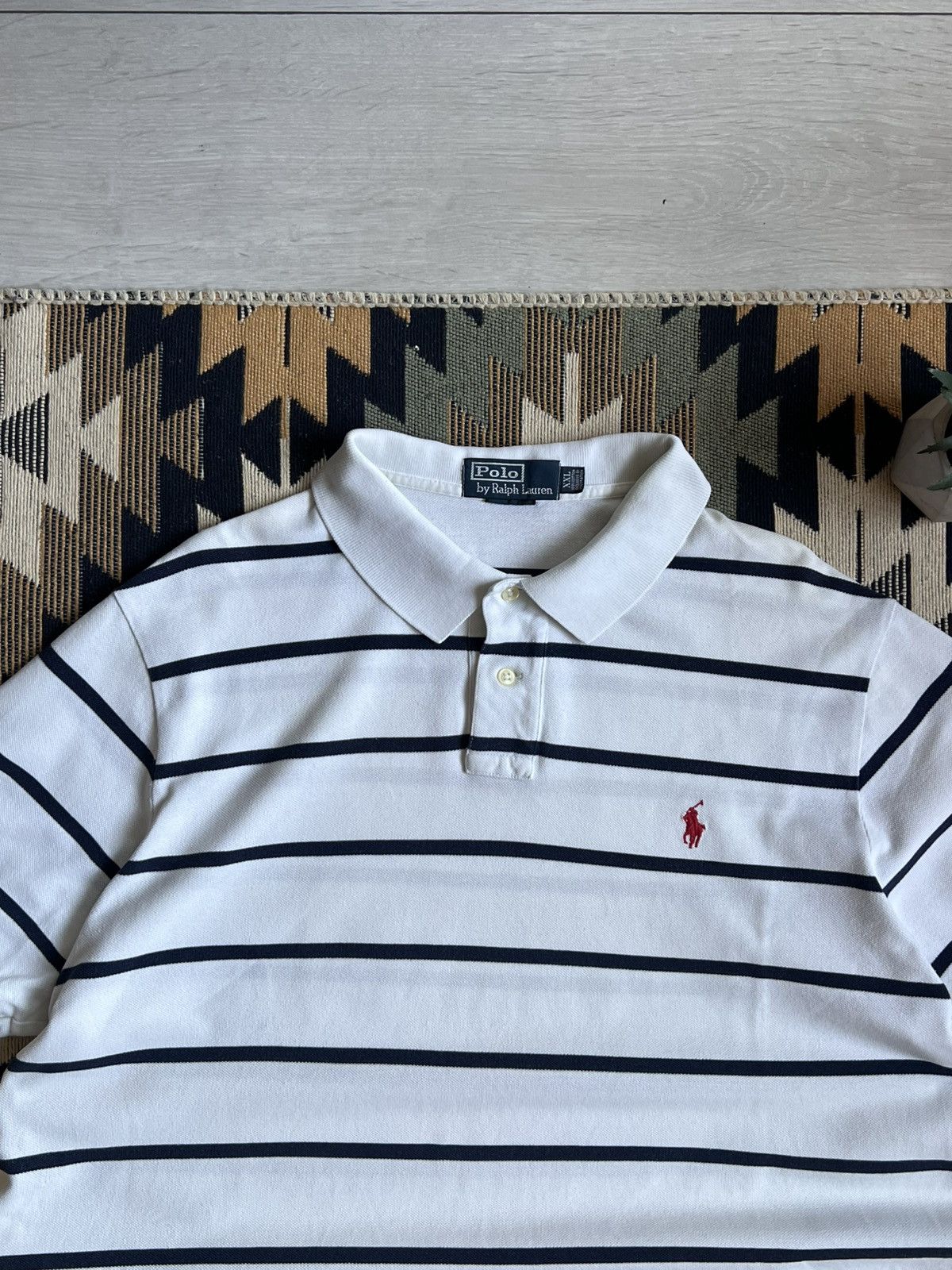 Other Vintage 90’s Polo Ralph Lauren Striped Polo T-shirt Size US XXL / EU 58 / 5 - 6 Thumbnail