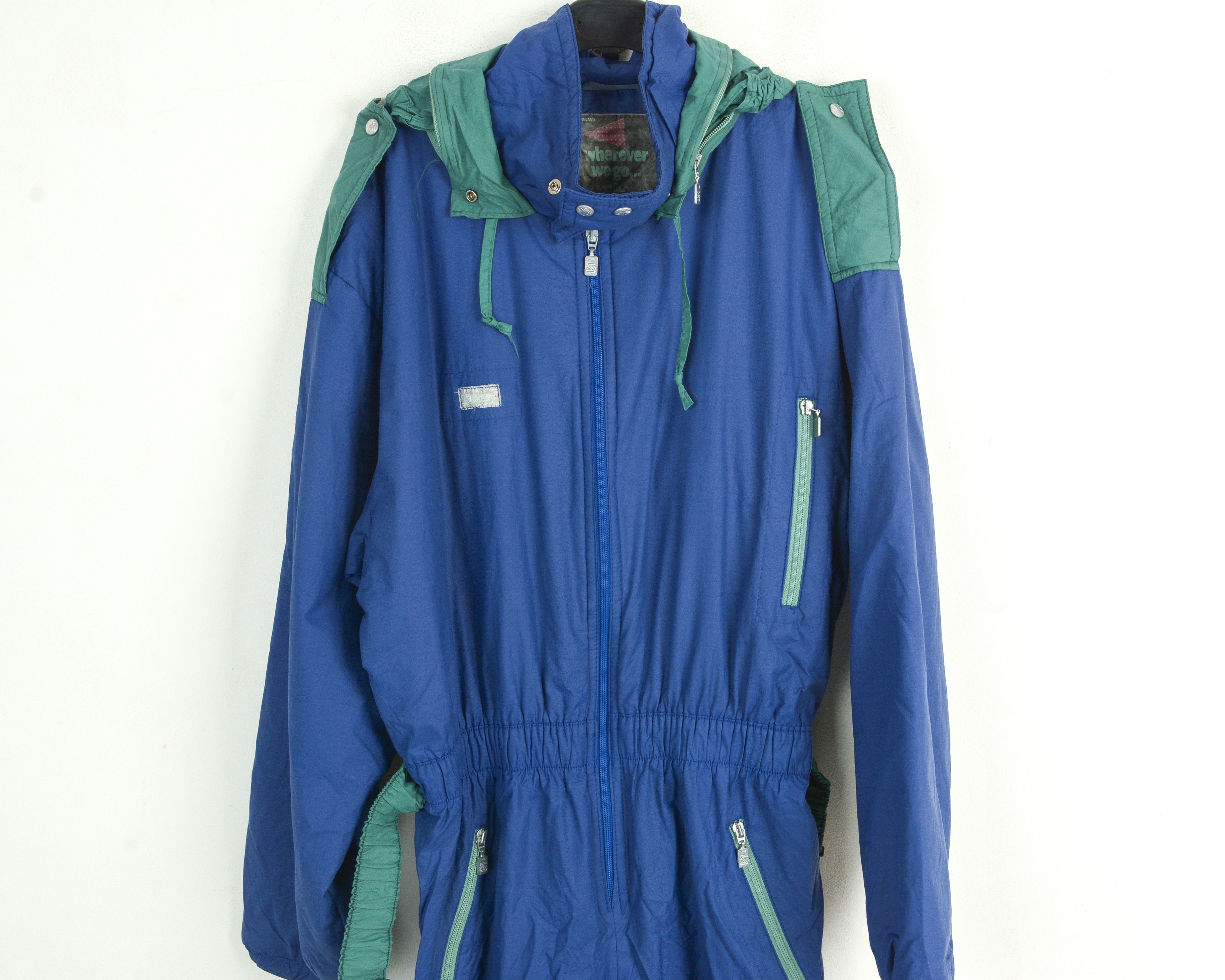 Vintage SKILA Mens L Insulated Snowsuit Jumpsuit EU 52 Padded Blue Size US 36 / EU 52 - 9 Thumbnail