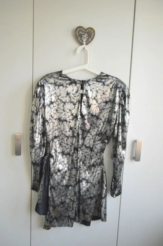 Other Creasy Paris 90s 80s Vintage Retro Silver Dress Size M / US 6-8 / IT 42-44 - 4 Thumbnail