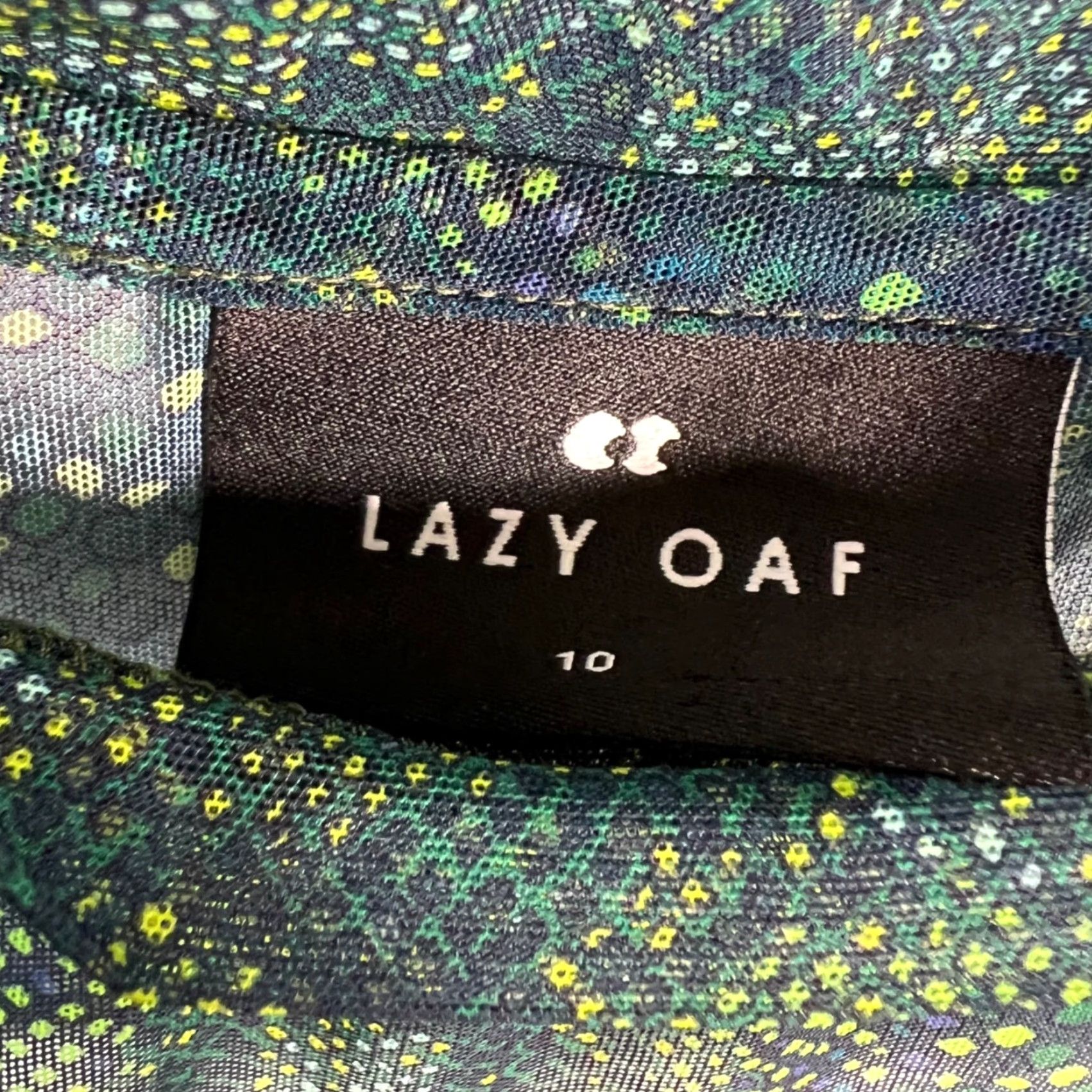 Lazy Oaf Lazy Oaf Womens Top Green Snake Print Sheer Long Sleeve Shirt Size 10 Casual Womens Mens Size L / US 10 / IT 46 - 3 Thumbnail