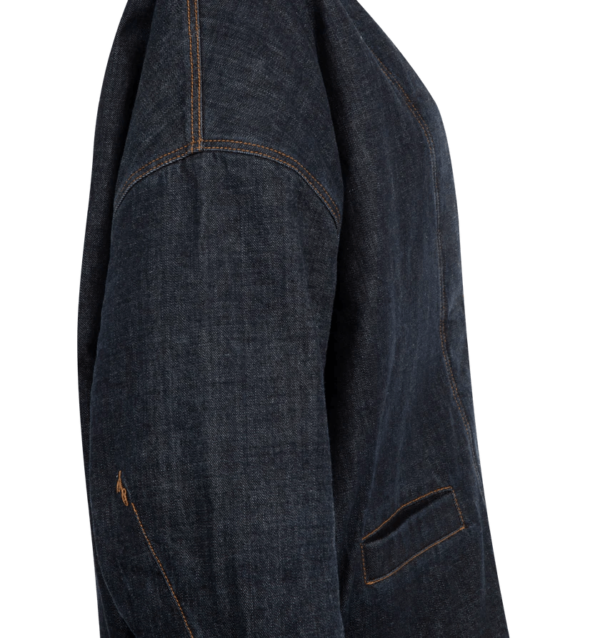 Jacquemus o1h1sh11225 Oversized Denim Cardigan in Dark Nevy Blue Size XXS / US 00 / IT 34 - 3 Thumbnail